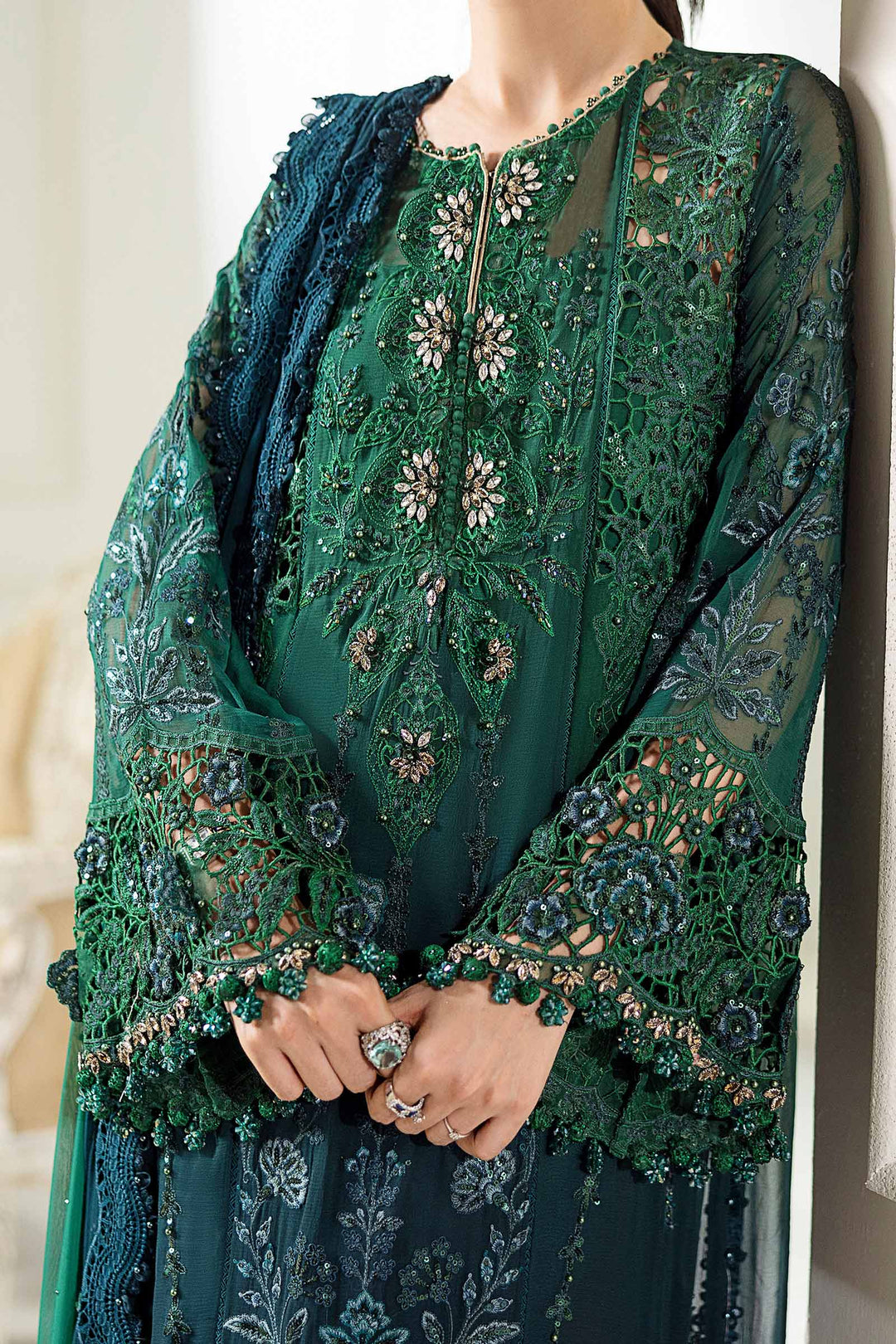 Maria B MPC-25-106 3 Piece Unstitched Embroidered Chiffon Suit