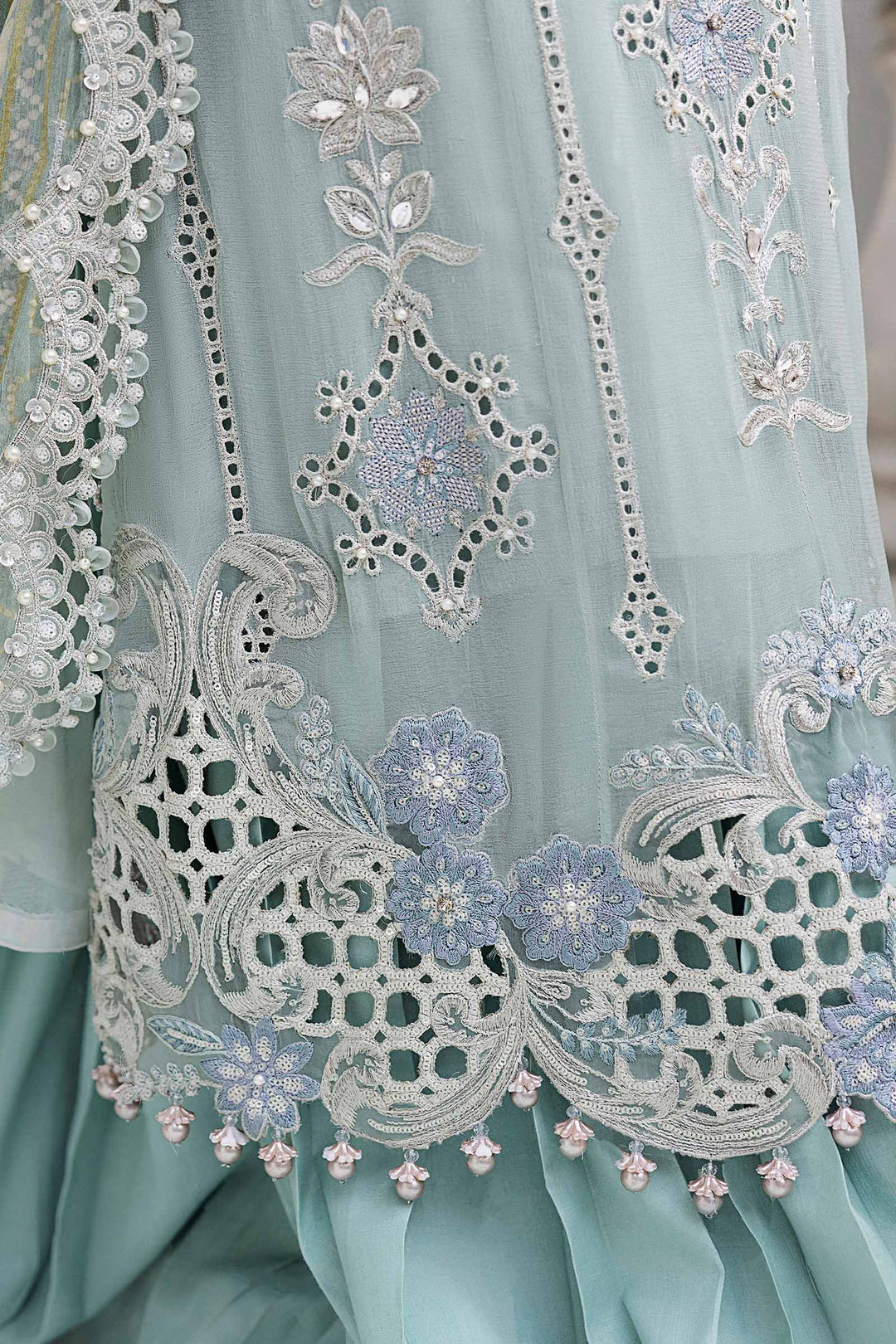 Maria B MPC-25-108 3 Piece Unstitched Embroidered Chiffon Suit