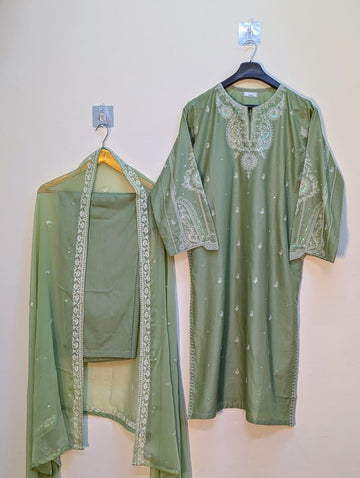 Amna Khurram Zimal AS SEP 01 Green Ready to wear Lawn