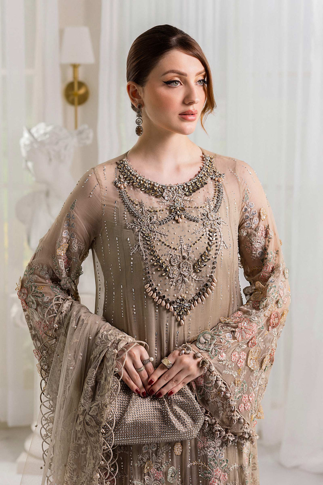 Maria B MPC-25-107 3 Piece Unstitched Embroidered Chiffon Suit