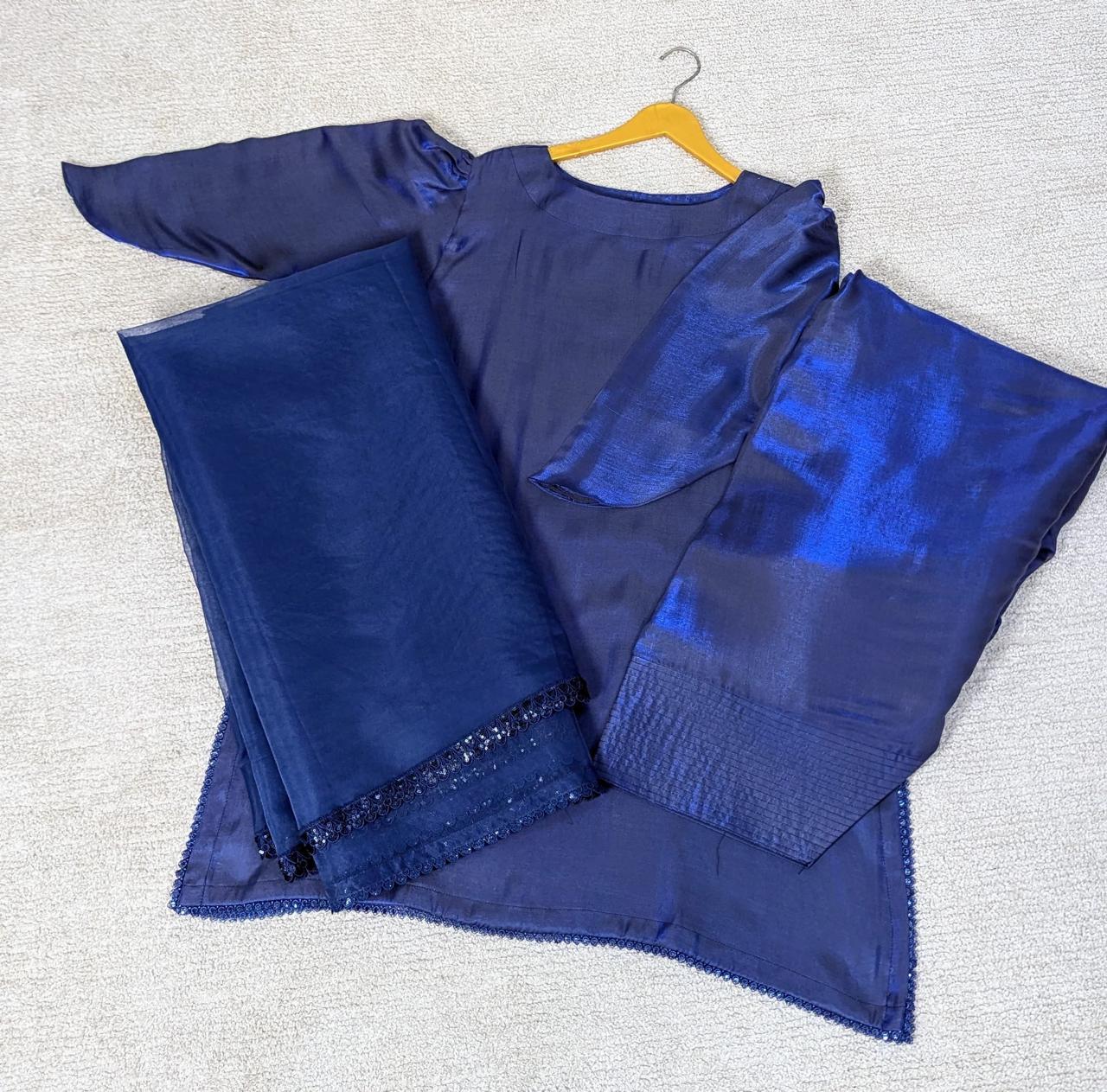 Amna Khurram Zimal-Aug14 Blue Ready to wear