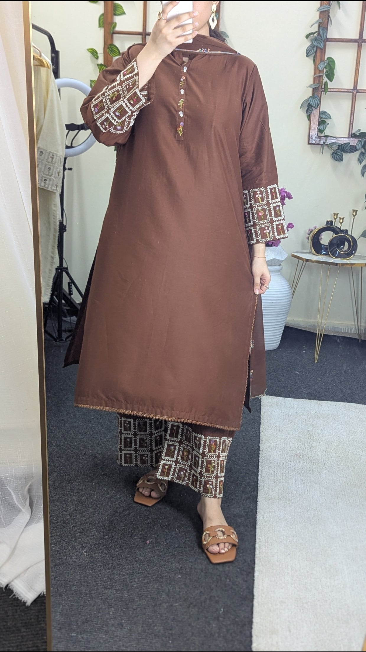 Amna Khurram Zimal-Aug10 Brown Ready to wear
