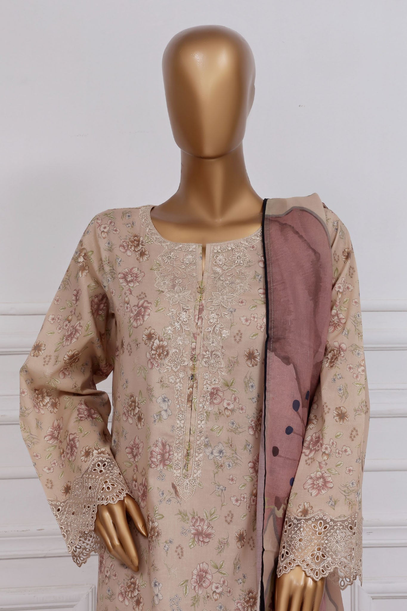 Raya By Sada Bahar Stitched 3 Piece Festive Emb Lawn Vol-02 Collection'2025-CW-83-Skin