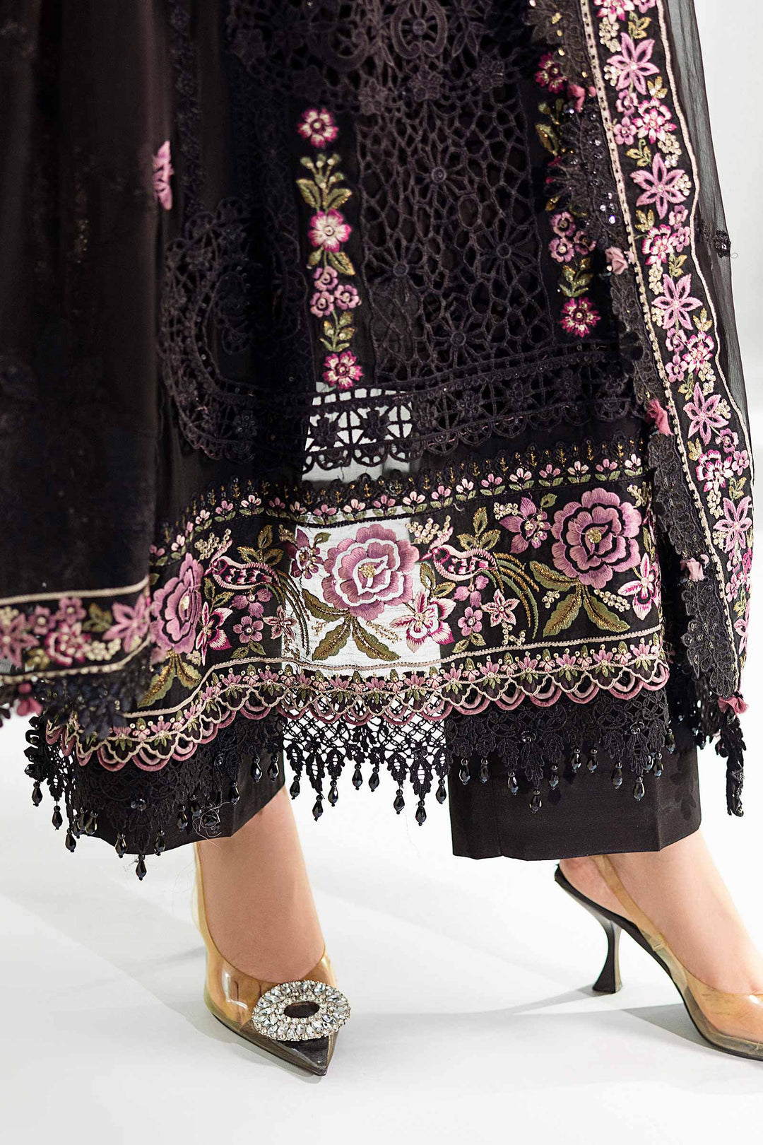 Maria B MPC-25-104 3 Piece Unstitched Embroidered Chiffon Suit