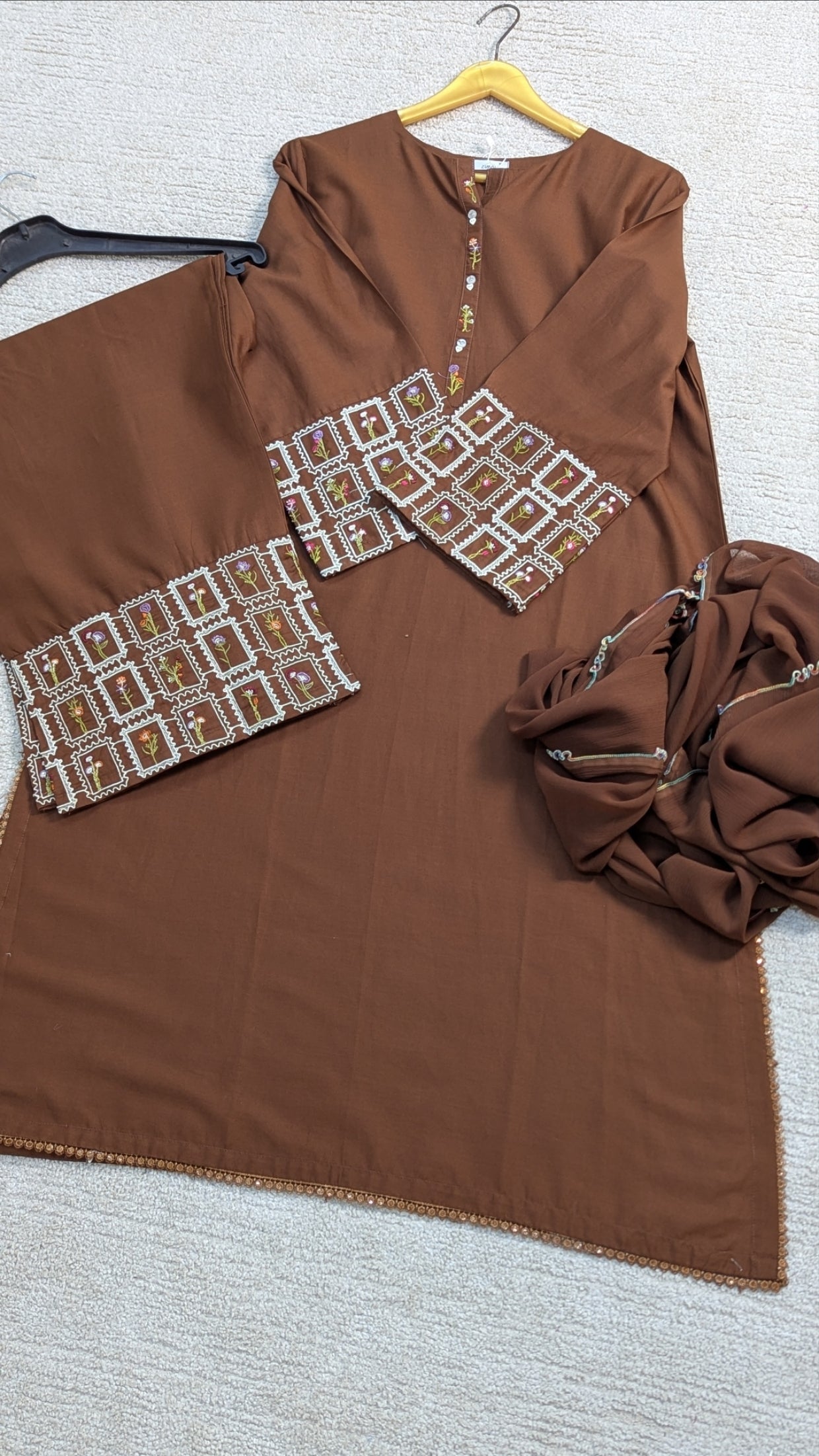 Amna Khurram Zimal-Aug10 Brown Ready to wear