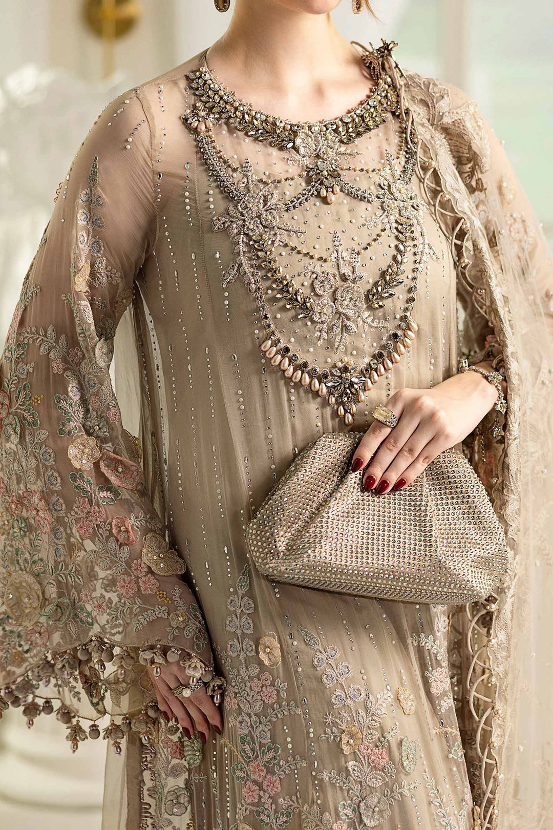 Maria B MPC-25-107 3 Piece Unstitched Embroidered Chiffon Suit