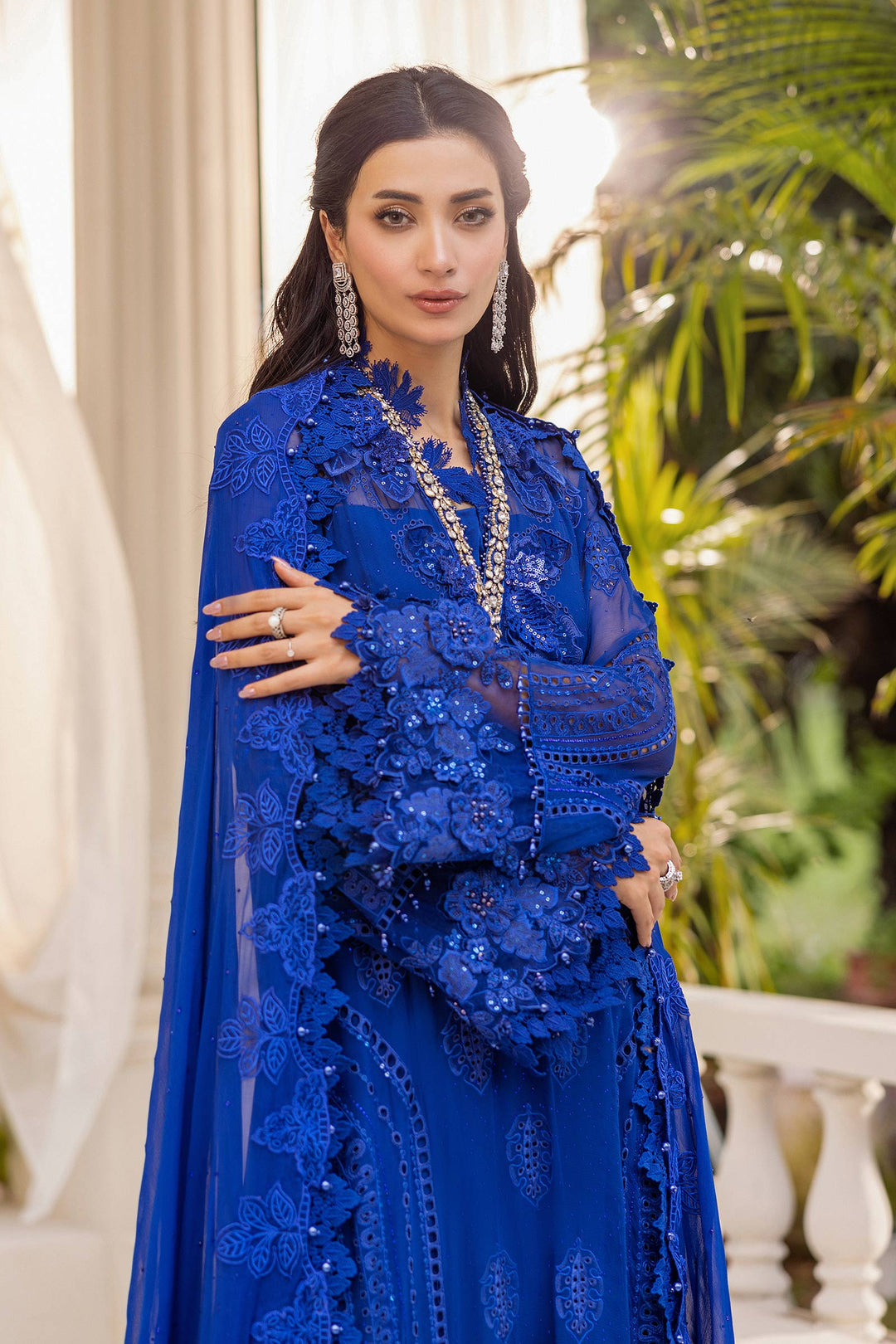 Maria B MPC-25-103 3 Piece Unstitched Embroidered Chiffon Suit