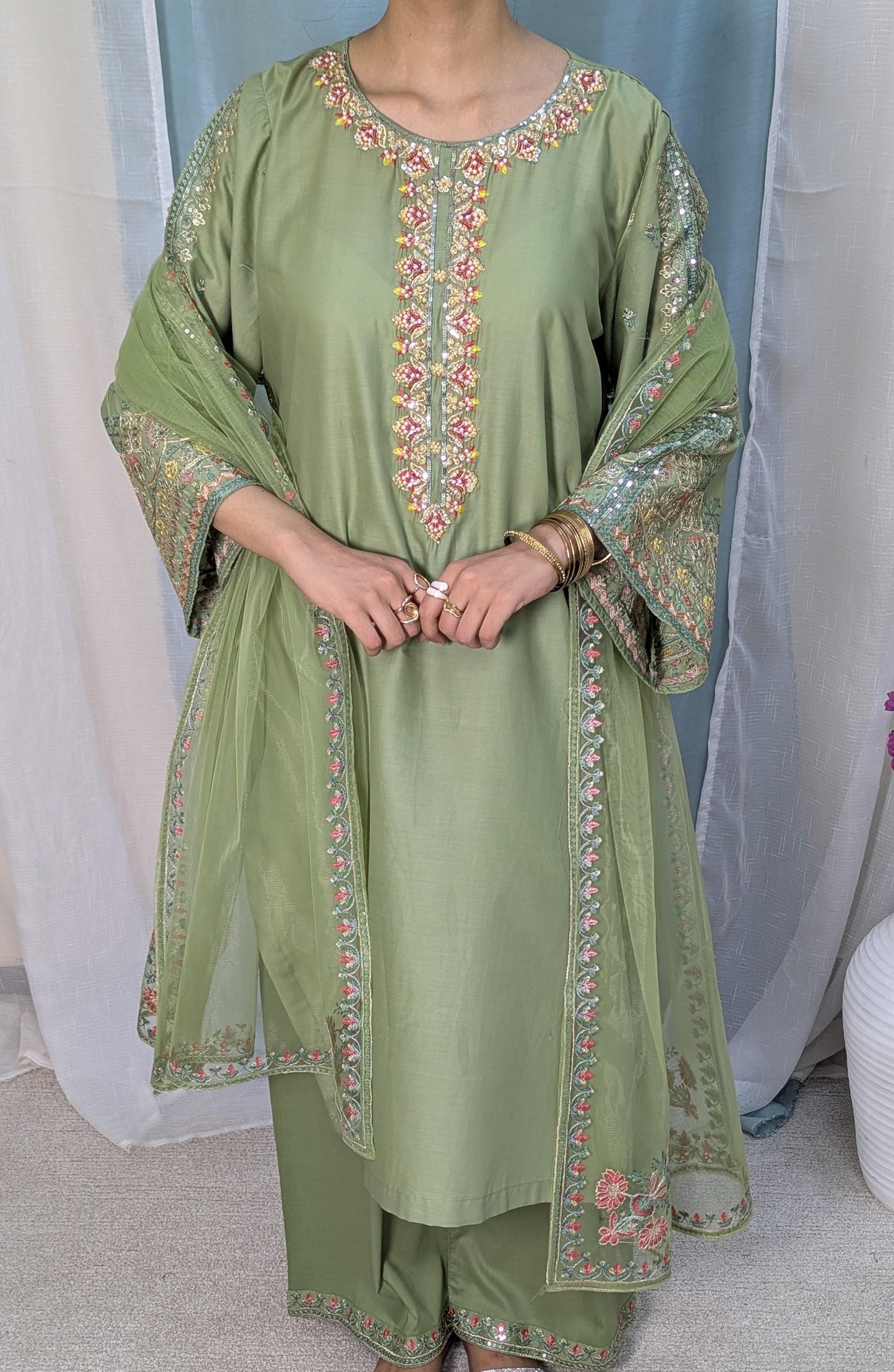 Amna Khurram Saima-Aug1 Green Ready to wear