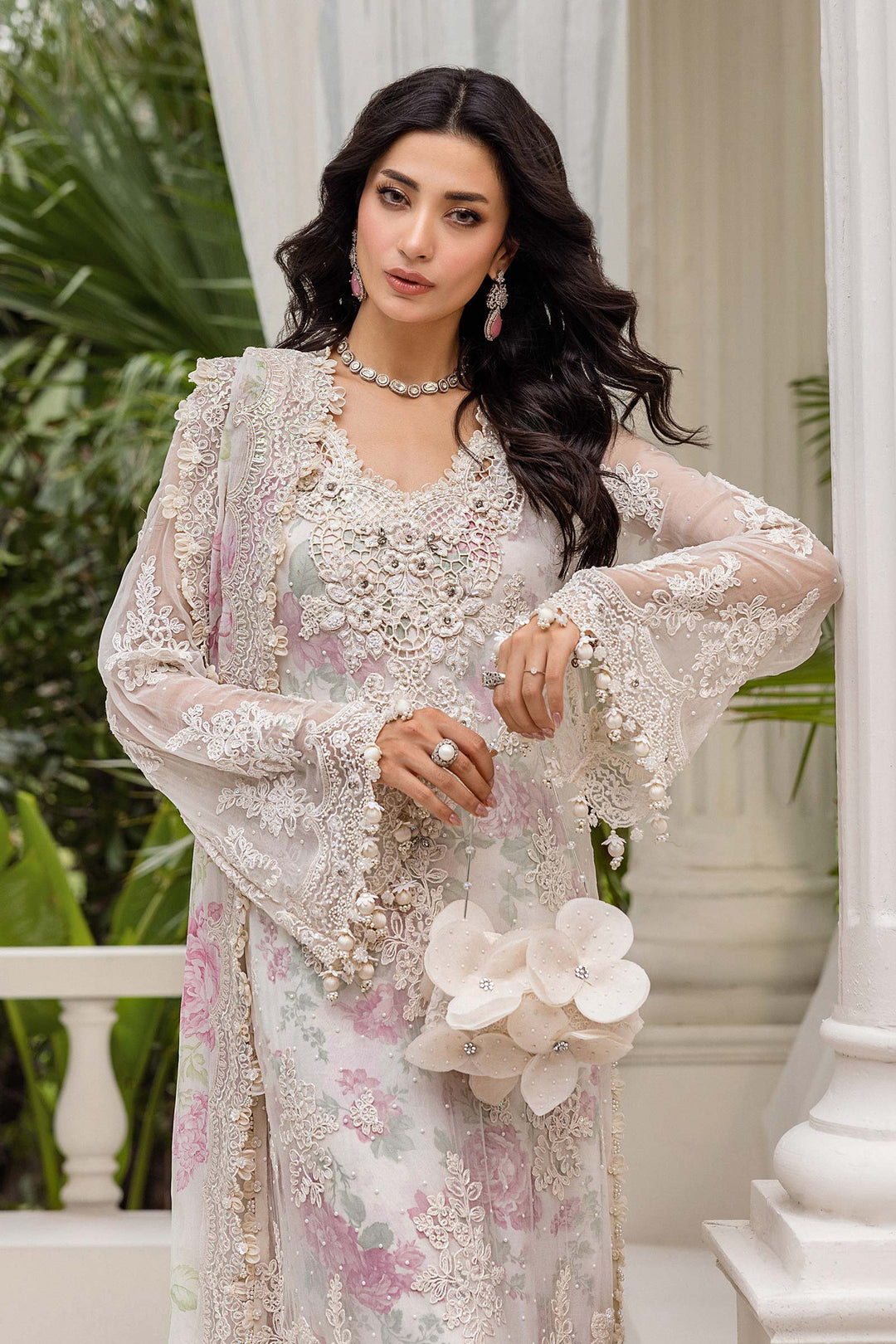 Maria B MPC-25-101 3 Piece Unstitched Embroidered Chiffon Suit