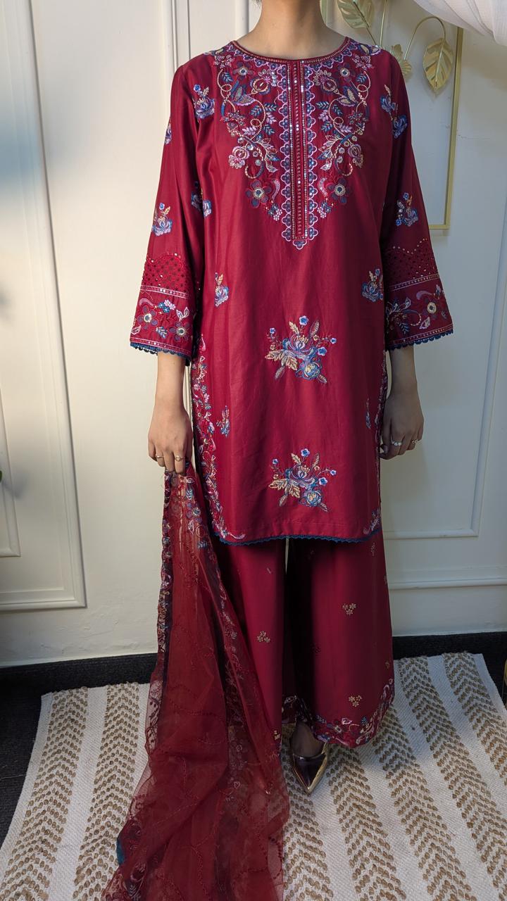 Amna Khurram Saima-Aug02 Red Ready to wear