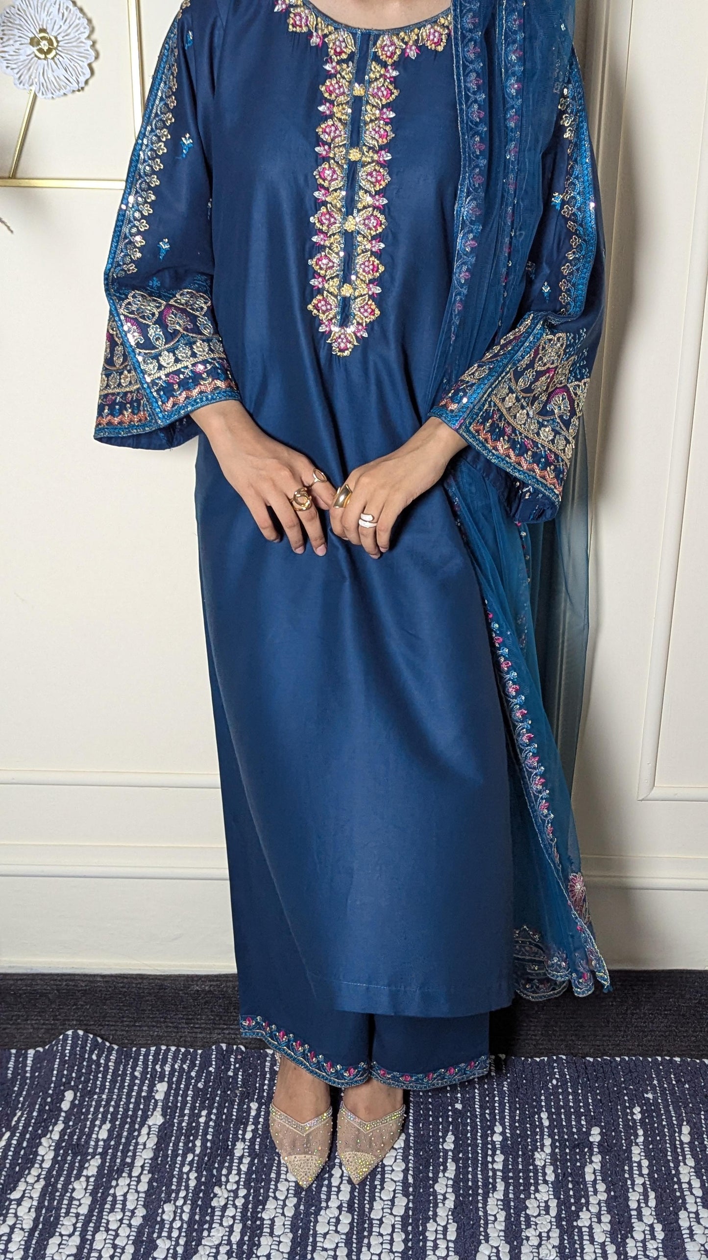 Amna Khurram Saima-Aug1 Blue Ready to wear
