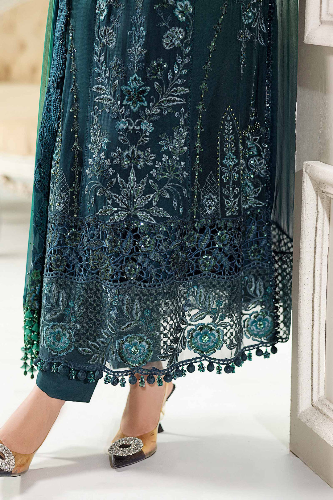 Maria B MPC-25-106 3 Piece Unstitched Embroidered Chiffon Suit
