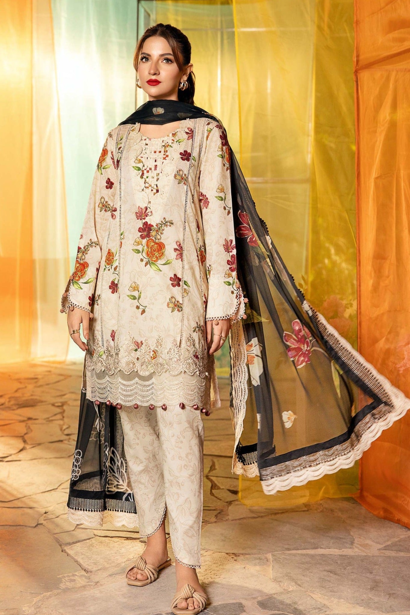 M.Basics By Maria B 02-B Lawn Vol-01 Collection