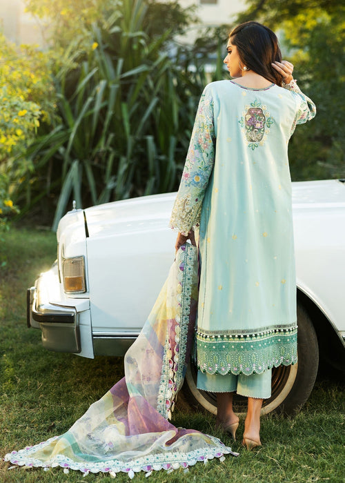 Sadaf Fawad Khan D03-A MID SUMMER EVENING Siraa Embroidered Lawn Unstitched 3Pc Suit