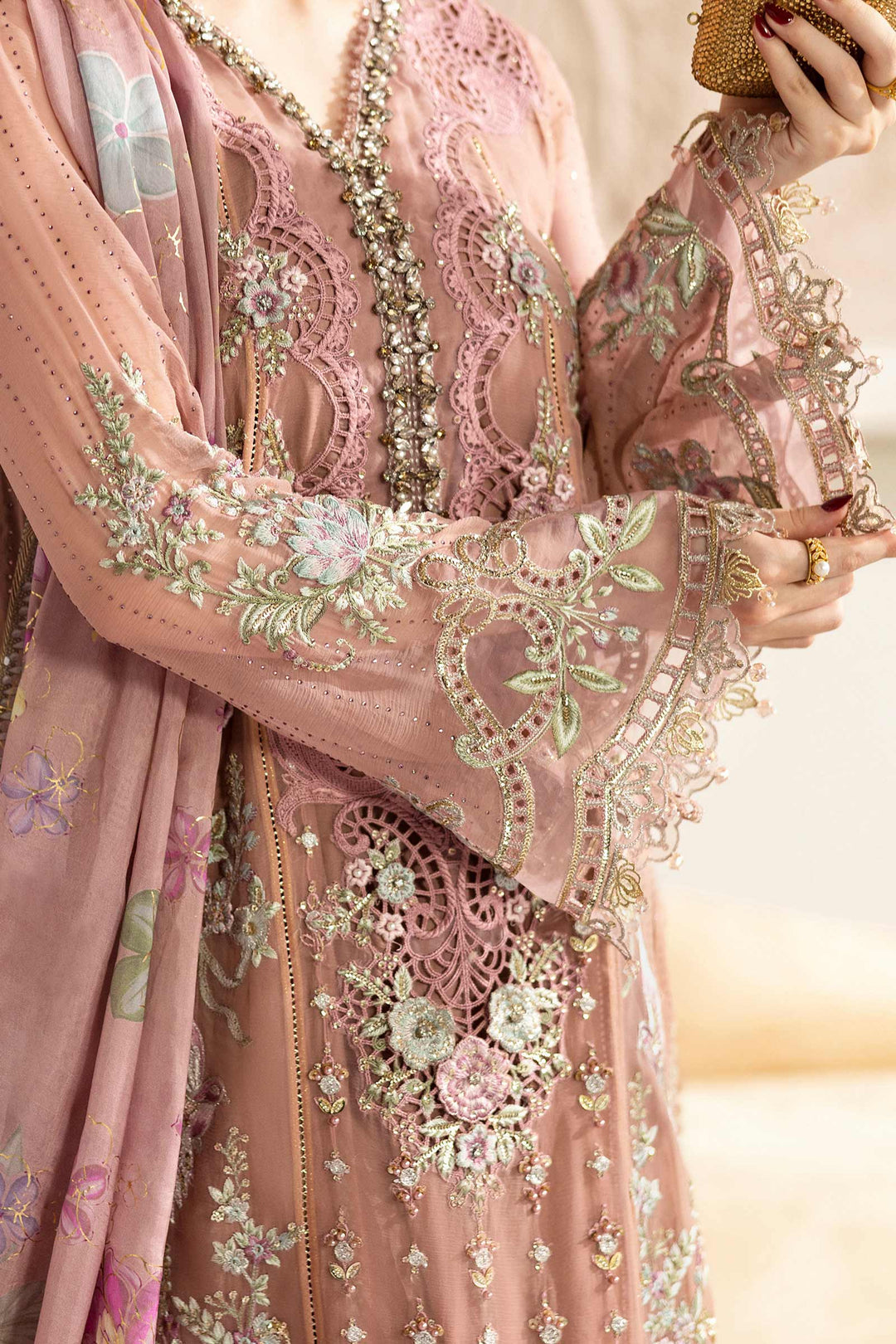 Maria B MPC-25-105 3 Piece Unstitched Embroidered Chiffon Suit