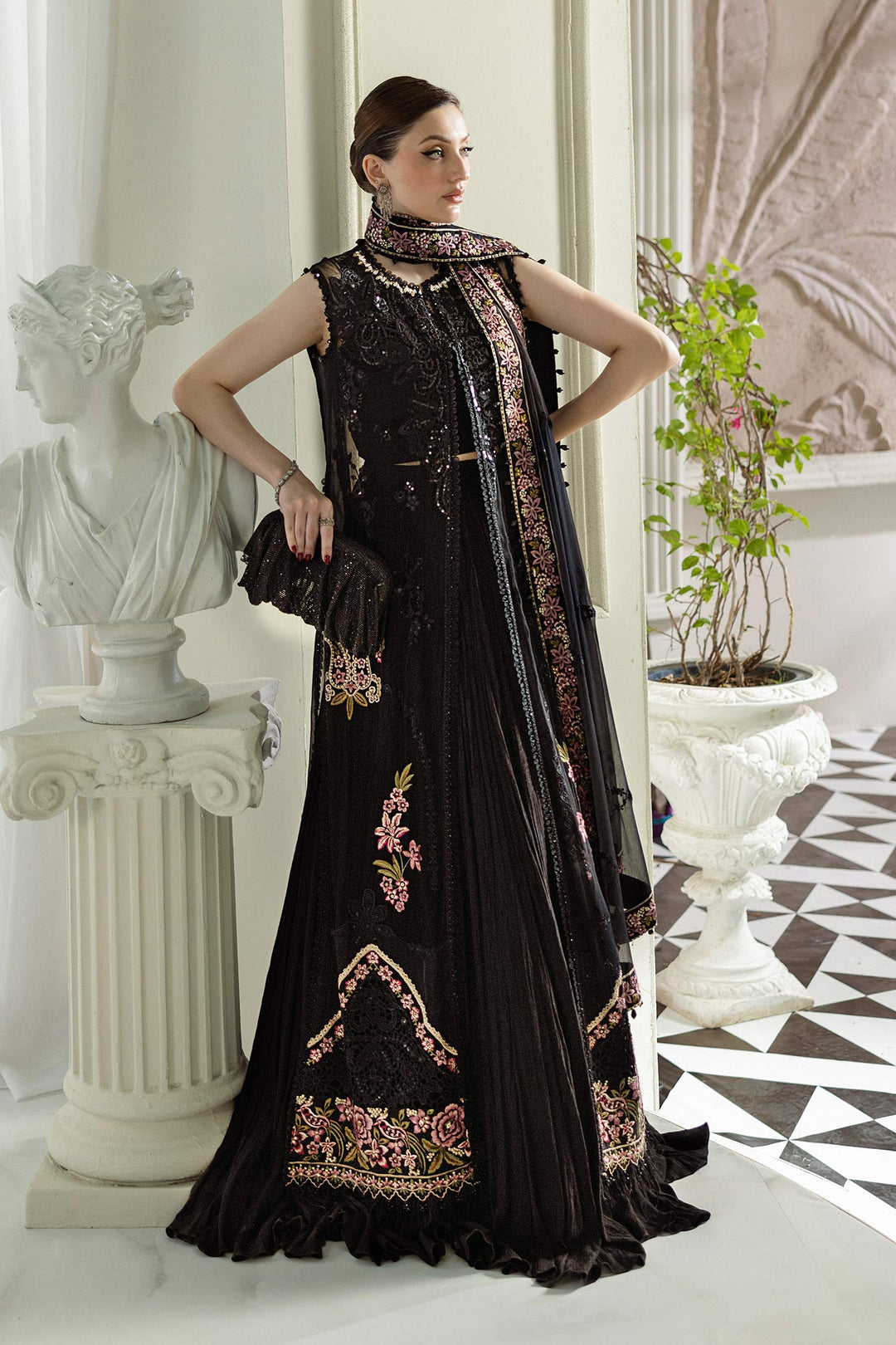 Maria B MPC-25-104 3 Piece Unstitched Embroidered Chiffon Suit
