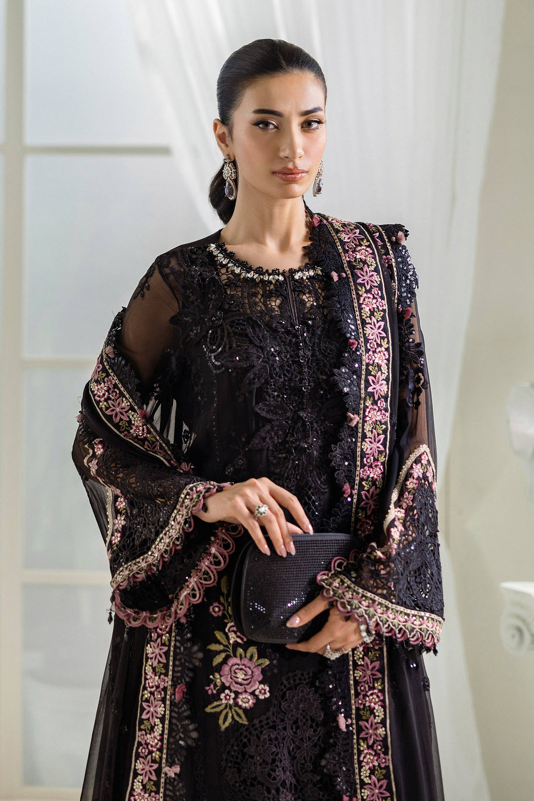 Maria B MPC-25-104 3 Piece Unstitched Embroidered Chiffon Suit