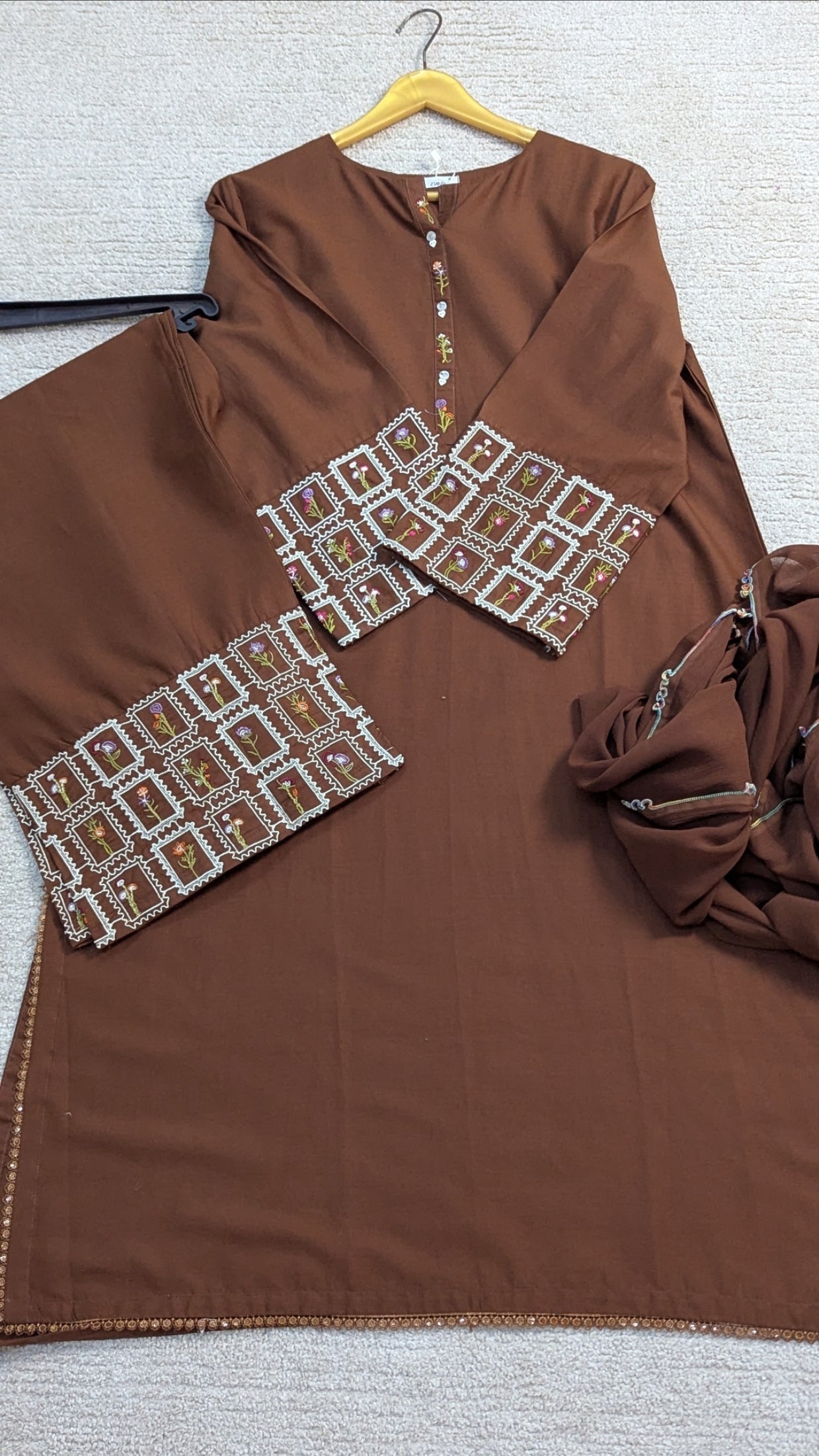 Amna Khurram Zimal-Aug10 Brown Ready to wear