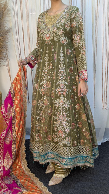 Sajni D-3 Olive Festive Ready To Wear