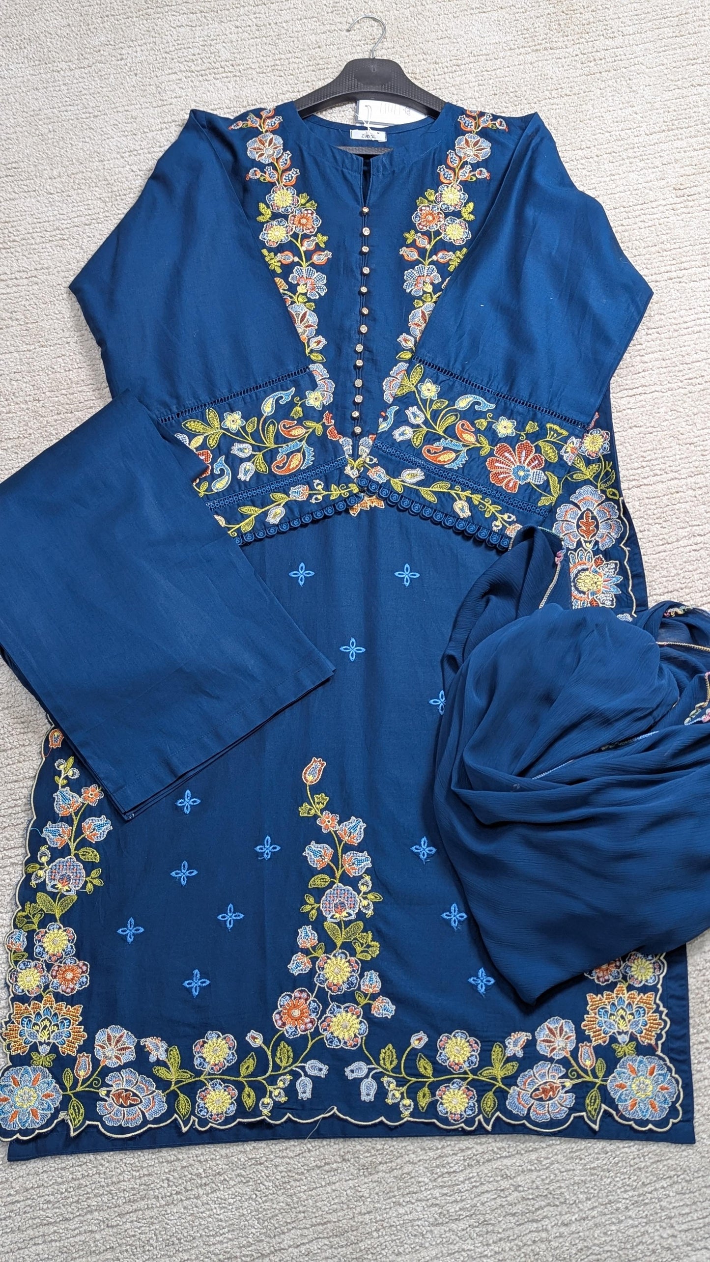 Amna Khurram Zimal-Aug7 Blue Ready to wear