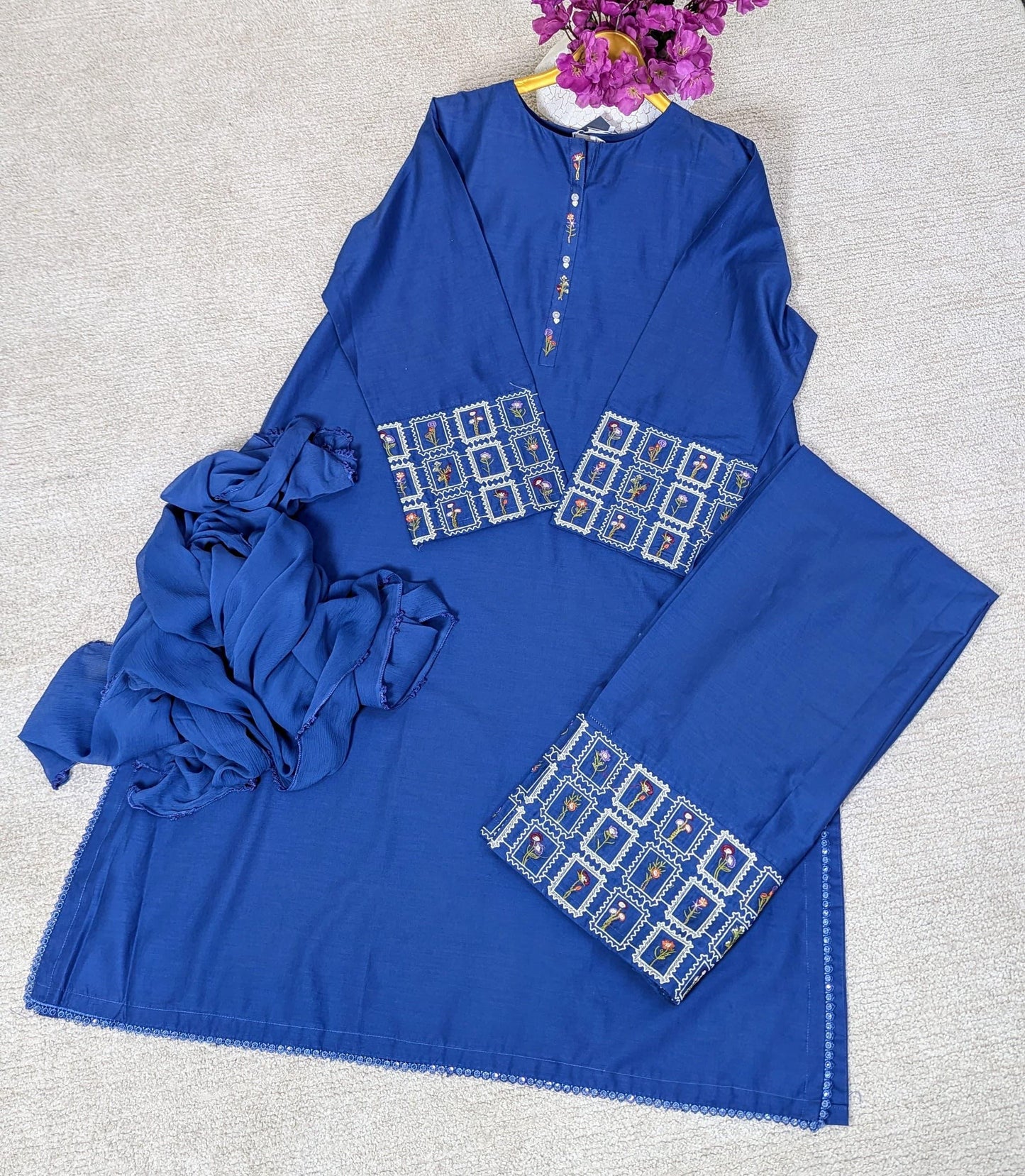 Amna Khurram Zimal-Aug10 Blue Ready to wear