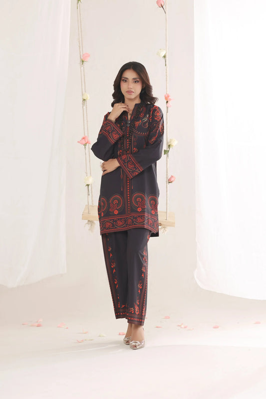 Meyarah Printed Sets 3 Piece Stitched Suit (Bareh)