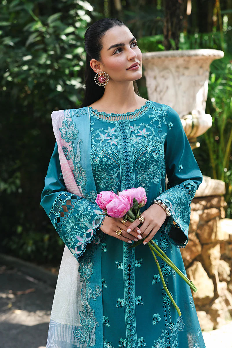 QLINE by QALAMKAR – SAPPHIRE | Chikankari & Digital Printed Lawn Unstitched 3-Piece Suit