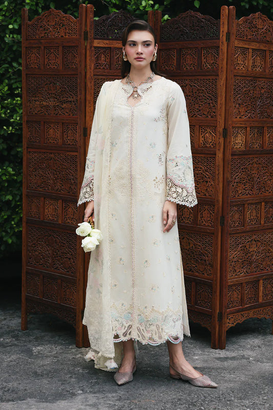 QLINE by QALAMKAR – SAVERA | Chikankari Embroidered Lawn Unstitched 3-Piece Suit