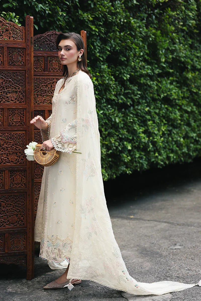 QLINE by QALAMKAR – SAVERA | Chikankari Embroidered Lawn Unstitched 3-Piece Suit