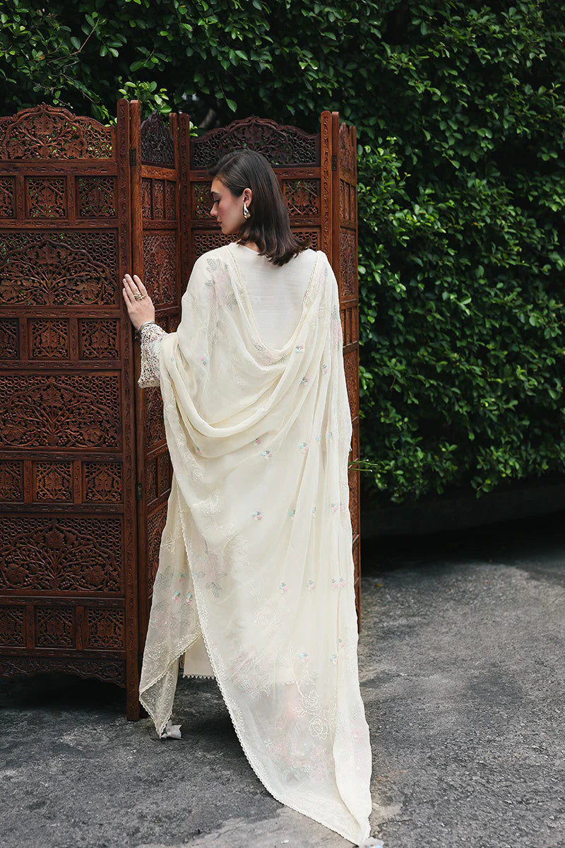 QLINE by QALAMKAR – SAVERA | Chikankari Embroidered Lawn Unstitched 3-Piece Suit