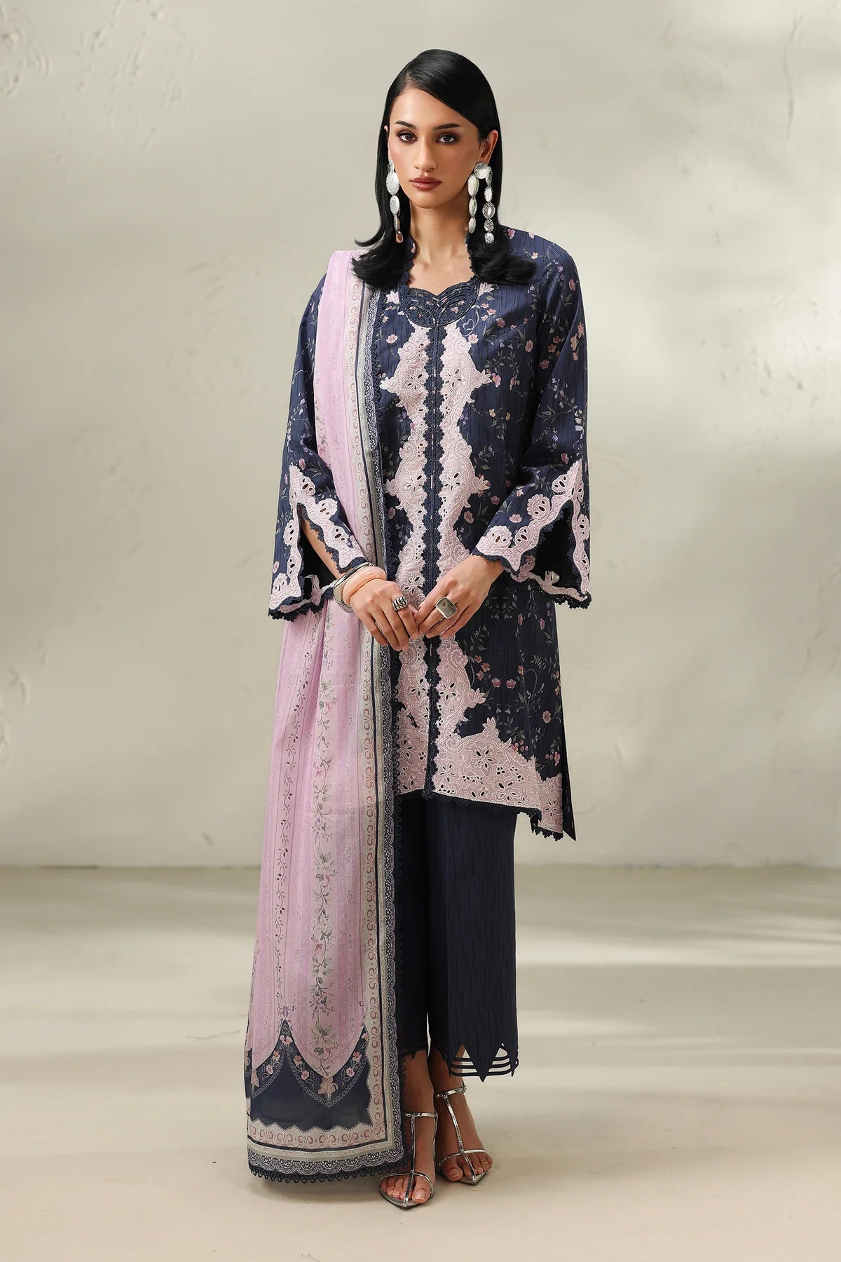 Qalamkar Qprints Digital Printed Stitched 3 Piece Suit (Zeena)