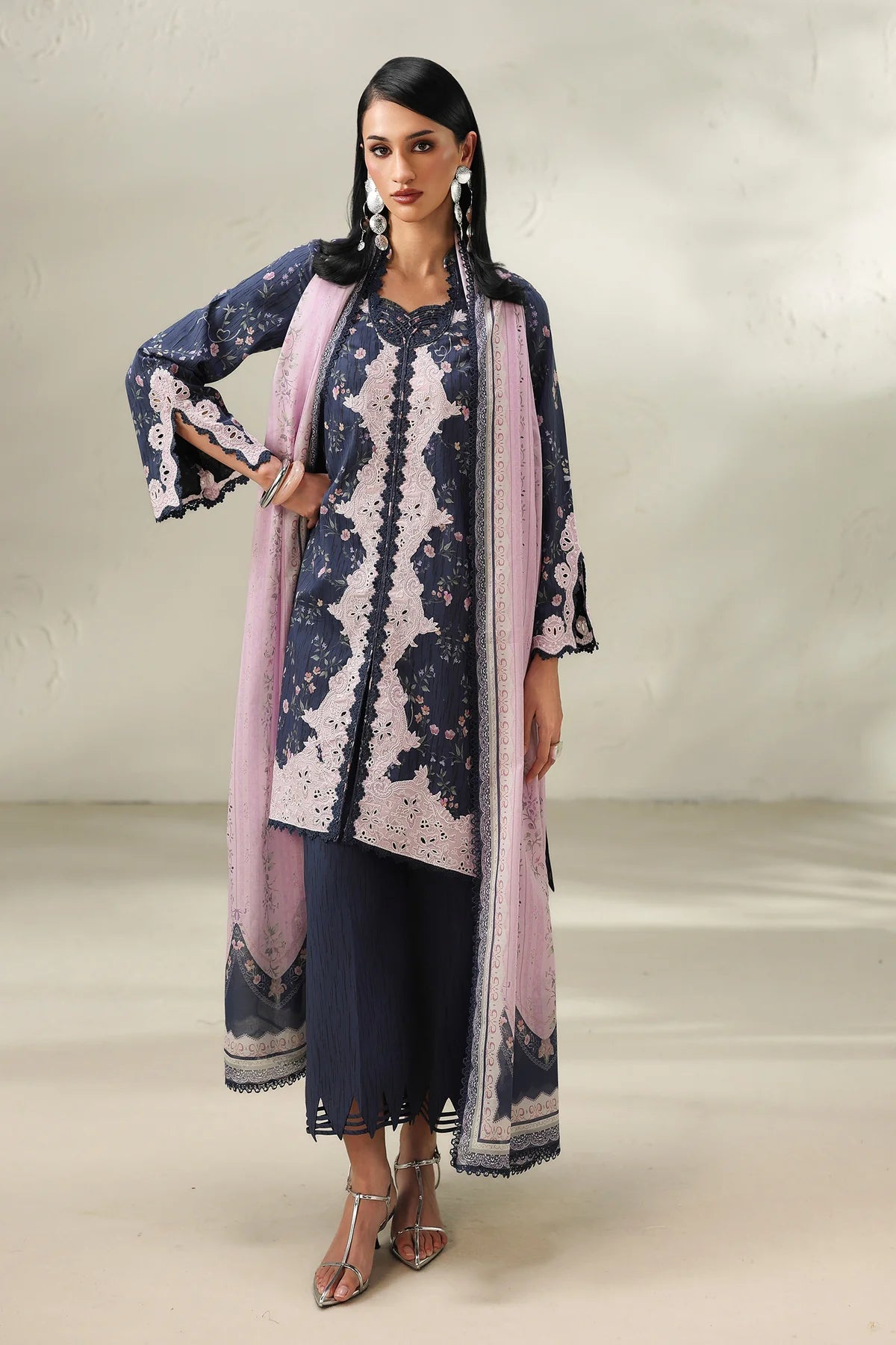 Qalamkar Qprints Digital Printed Stitched 3 Piece Suit (Zeena)