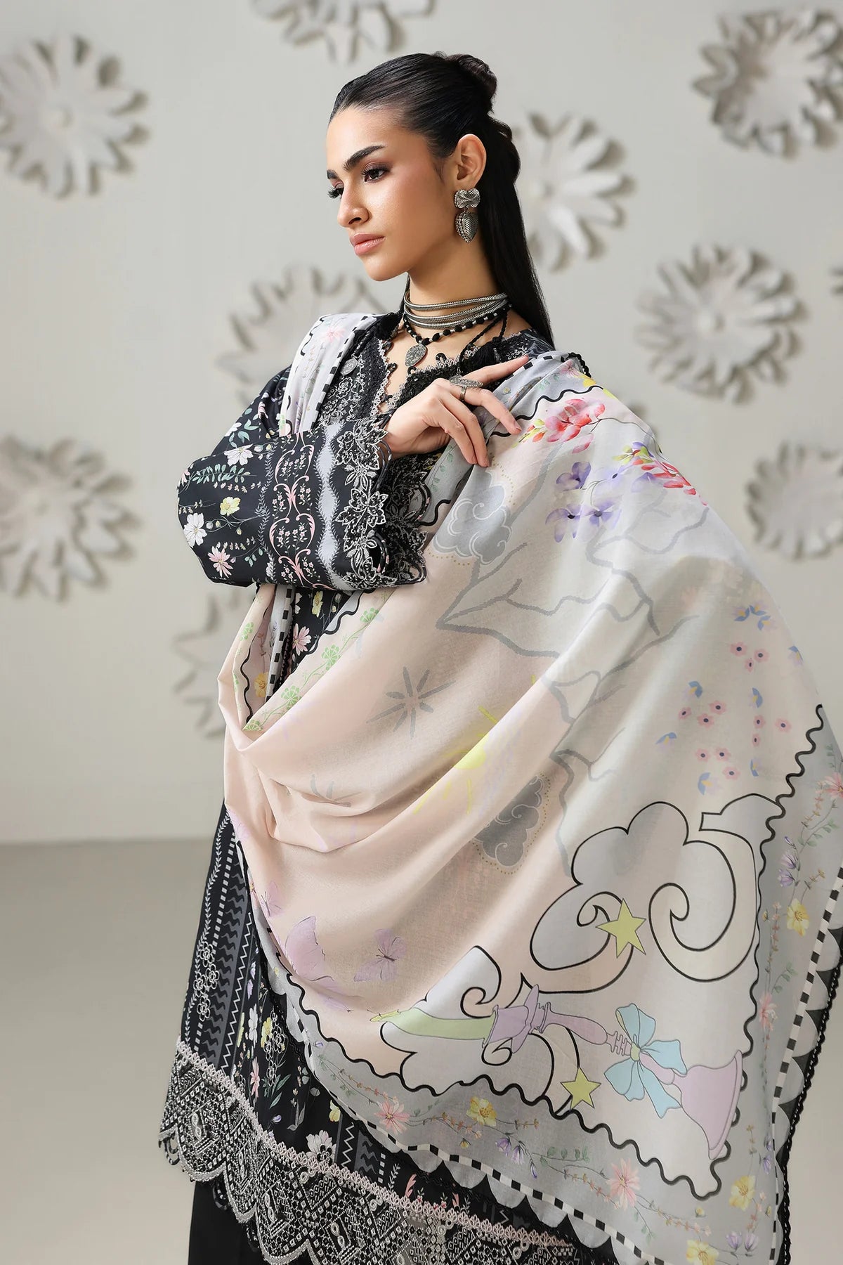 Qalamkar Qprints Digital Printed Unstitched 3 Piece Suit (Amel)