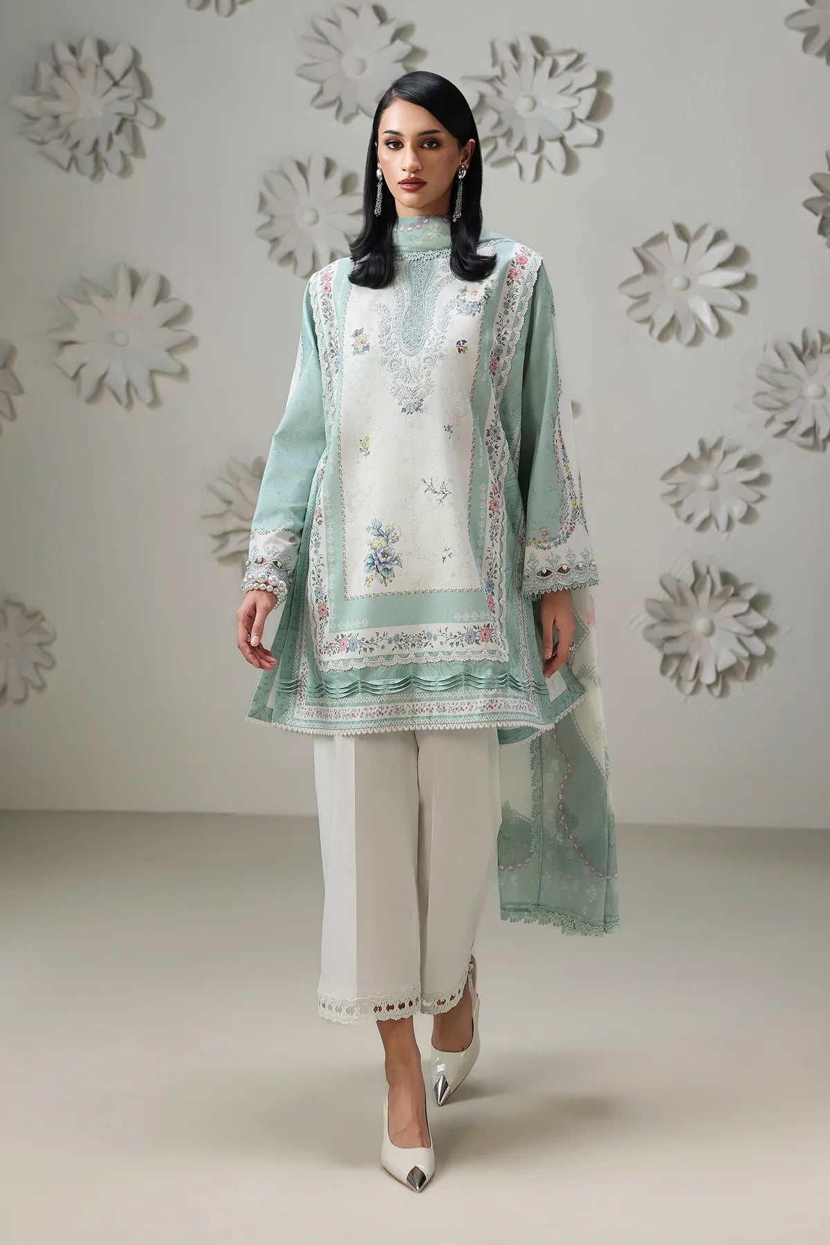 Qalamkar Qprints Digital Printed stitched 3 Piece Suit (Rasha)