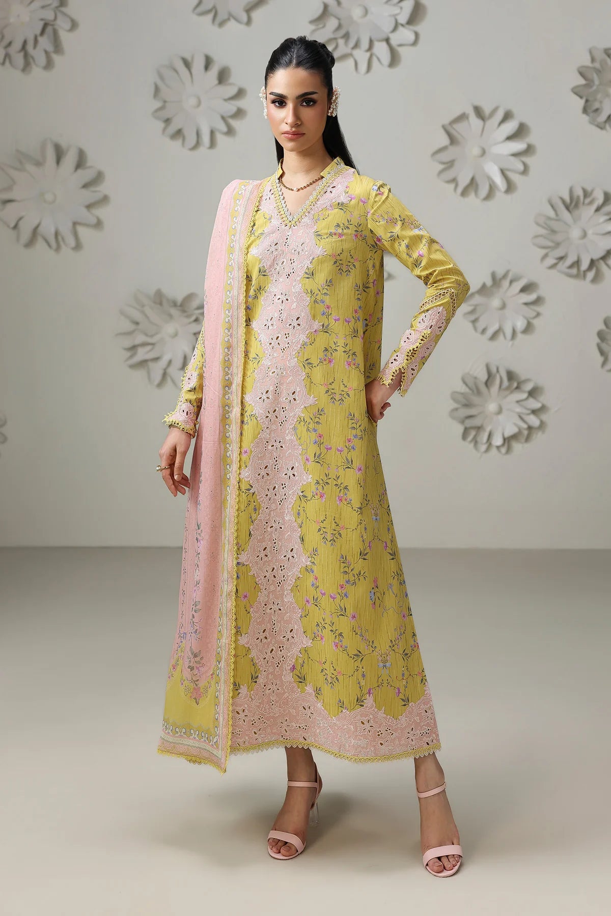 Qalamkar Qprints Digital Printed Stitched 3 Piece Suit (Areej)