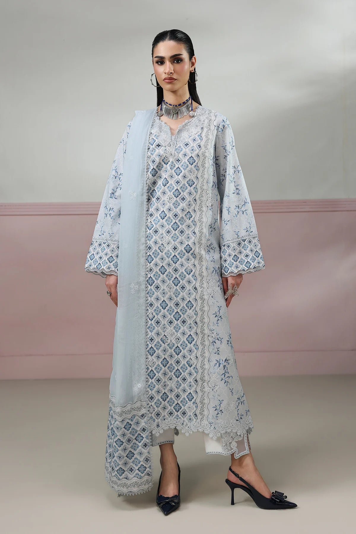 Qalamkar Qprints Digital Printed Unstitched 3 Piece Suit (Aline)