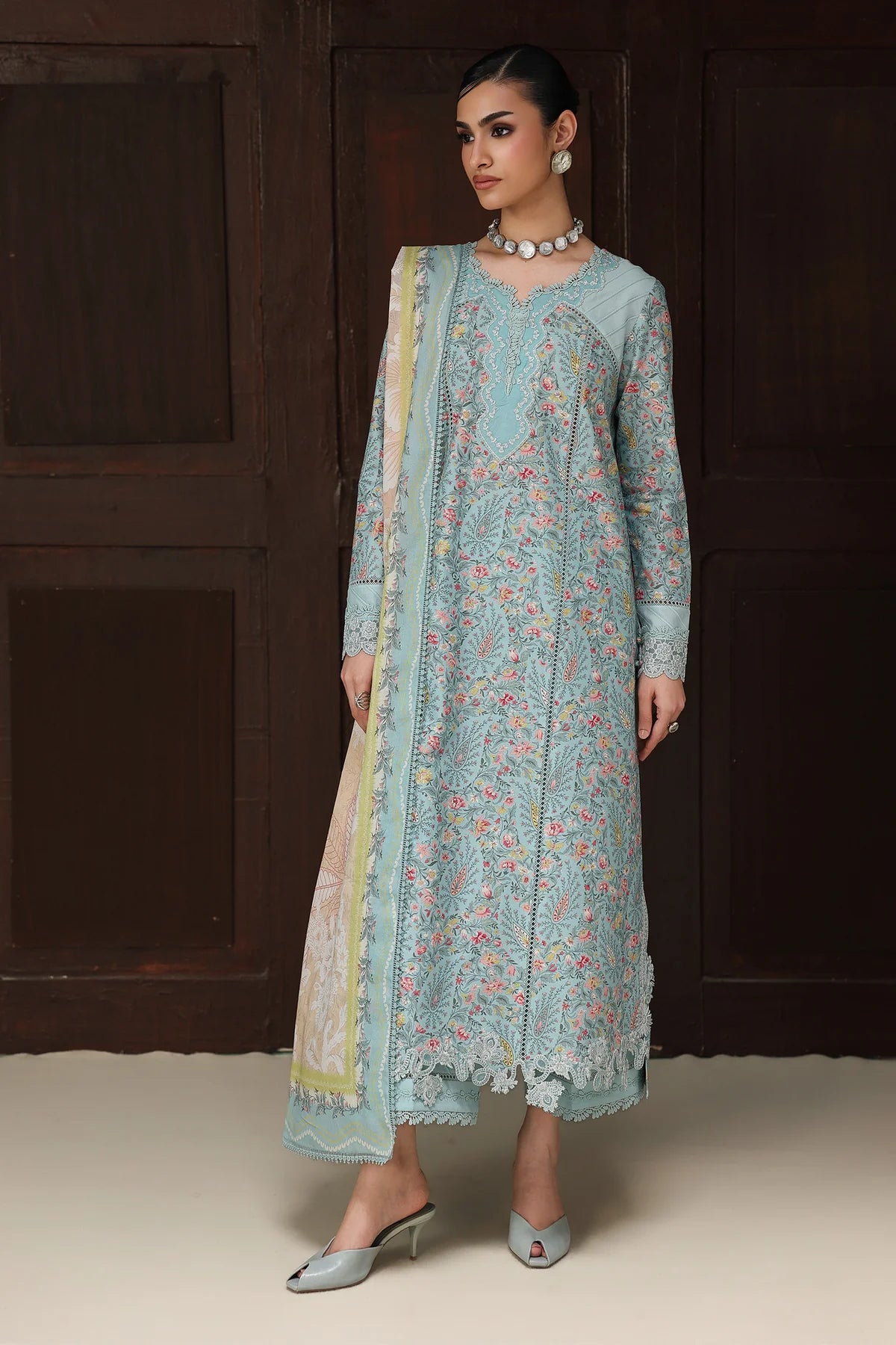 Qalamkar Qprints Digital Printed Unstitched 3 Piece Suit (Nazia)