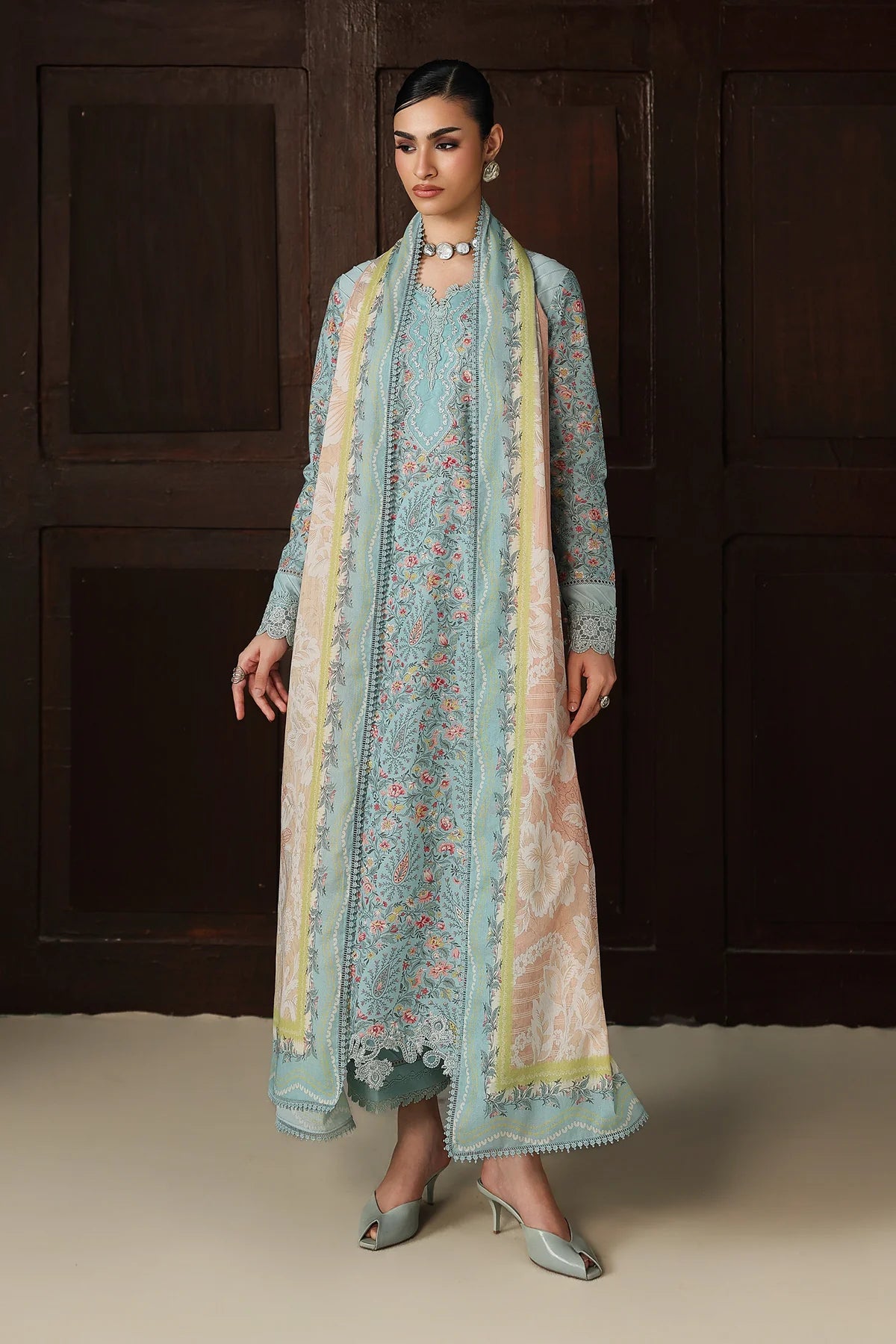 Qalamkar Qprints Digital Printed Unstitched 3 Piece Suit (Nazia)