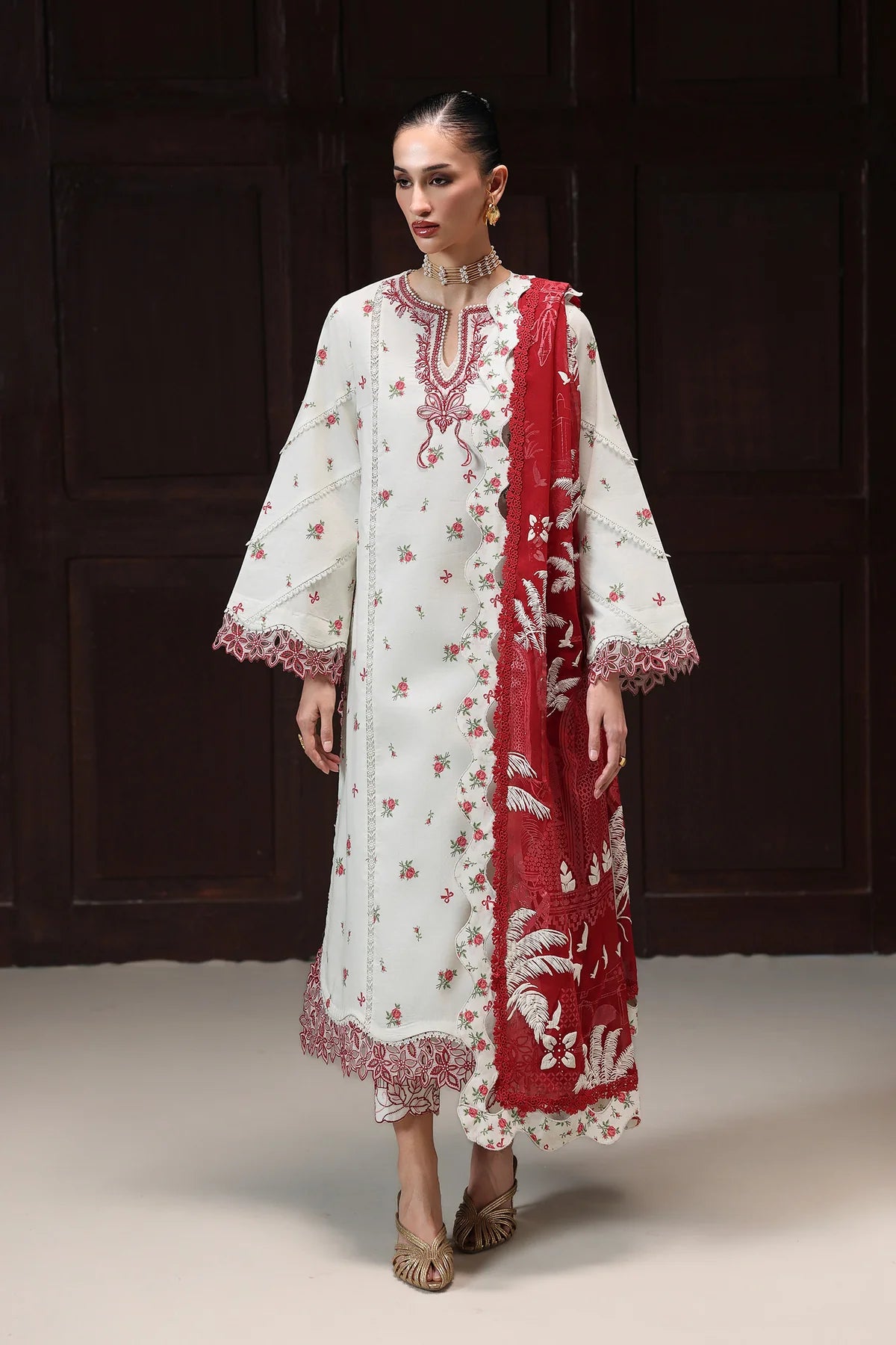 Qalamkar Qprints Digital Printed Stitched 3 Piece Suit (Hania)