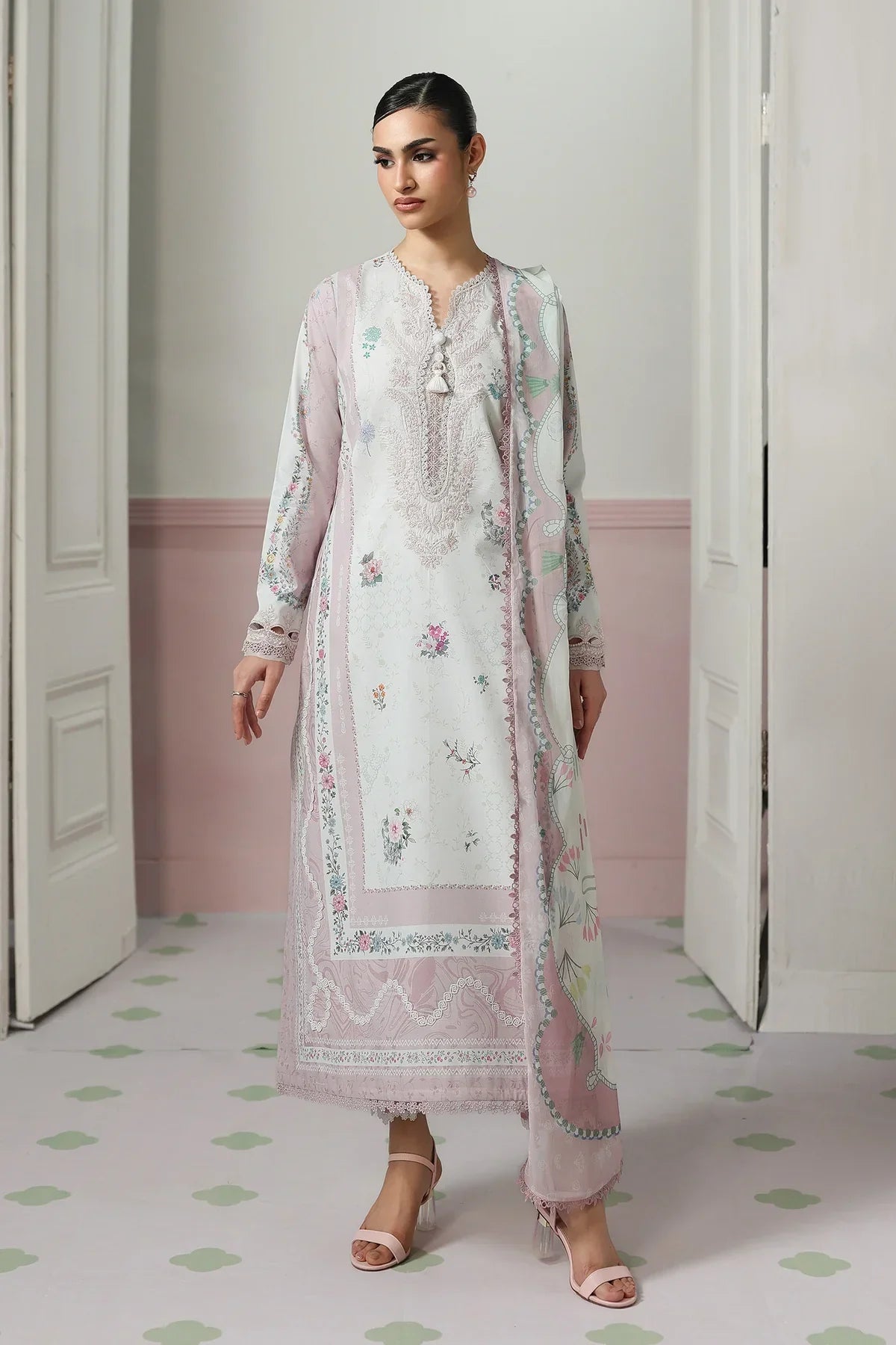 Qalamkar Qprints Digital Printed Unstitched 3 Piece Suit (Minal)