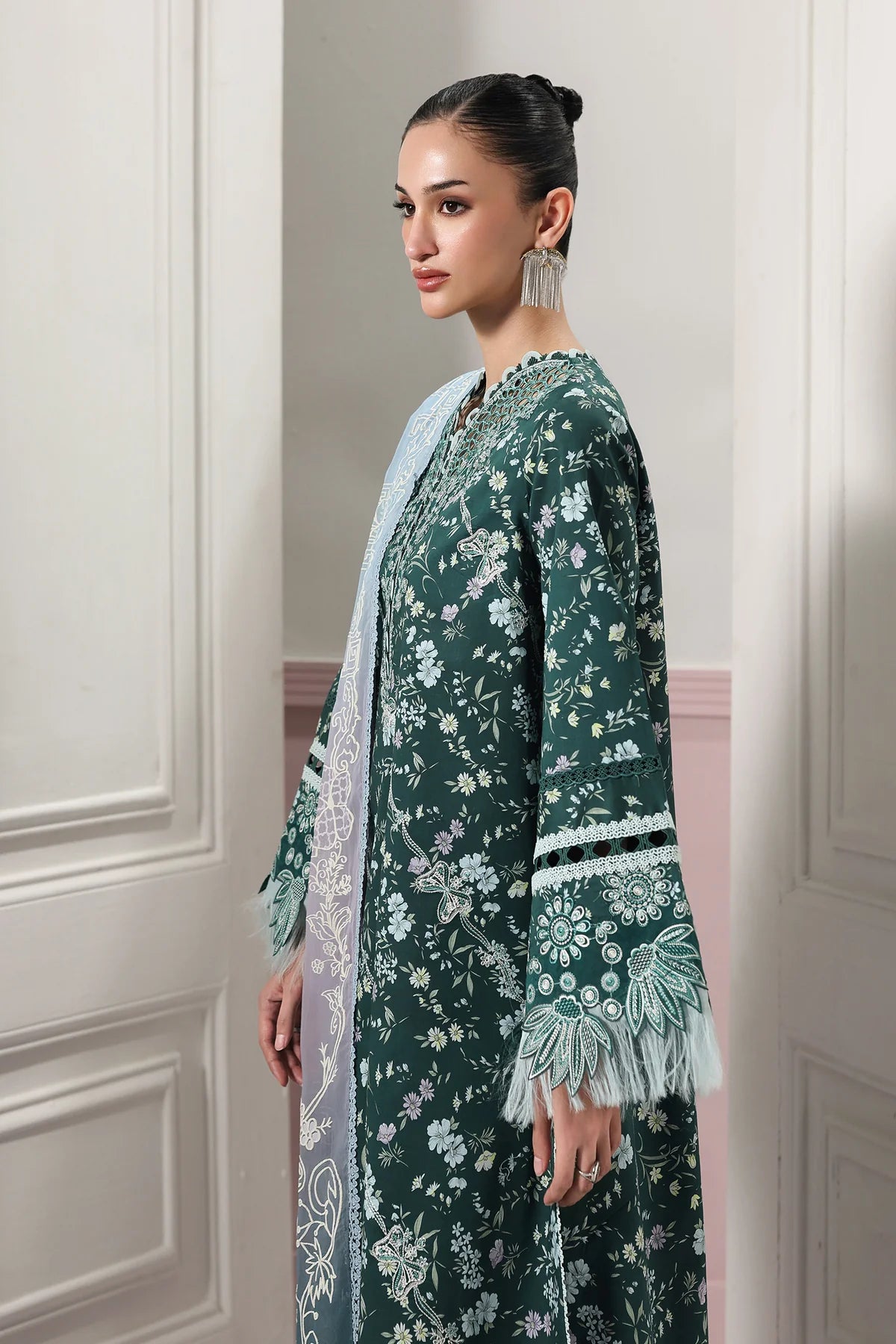 Qalamkar Qprints Digital Printed Unstitched 3 Piece Suit (Diane)