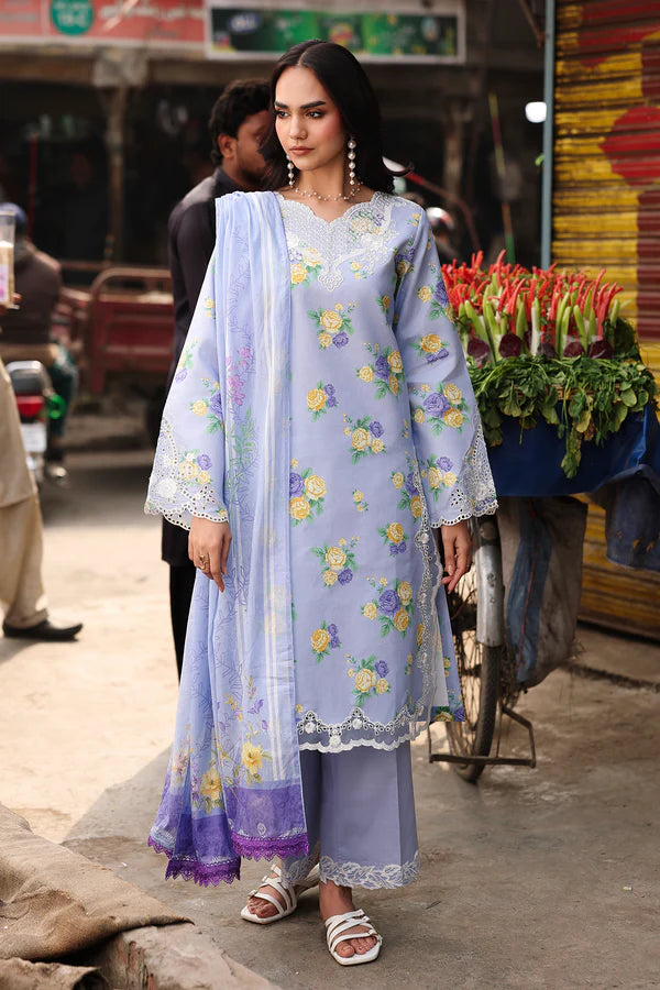 NISSA Floral Symphony – Embroidered & Printed Lawn Suit by Rajbari (Unstitched) 09