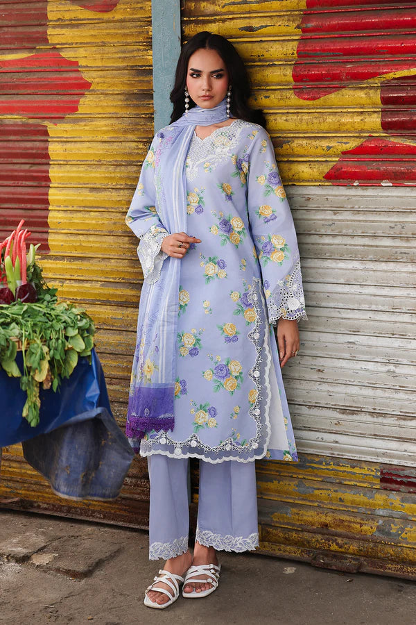 NISSA Floral Symphony – Embroidered & Printed Lawn Suit by Rajbari (Unstitched) 09