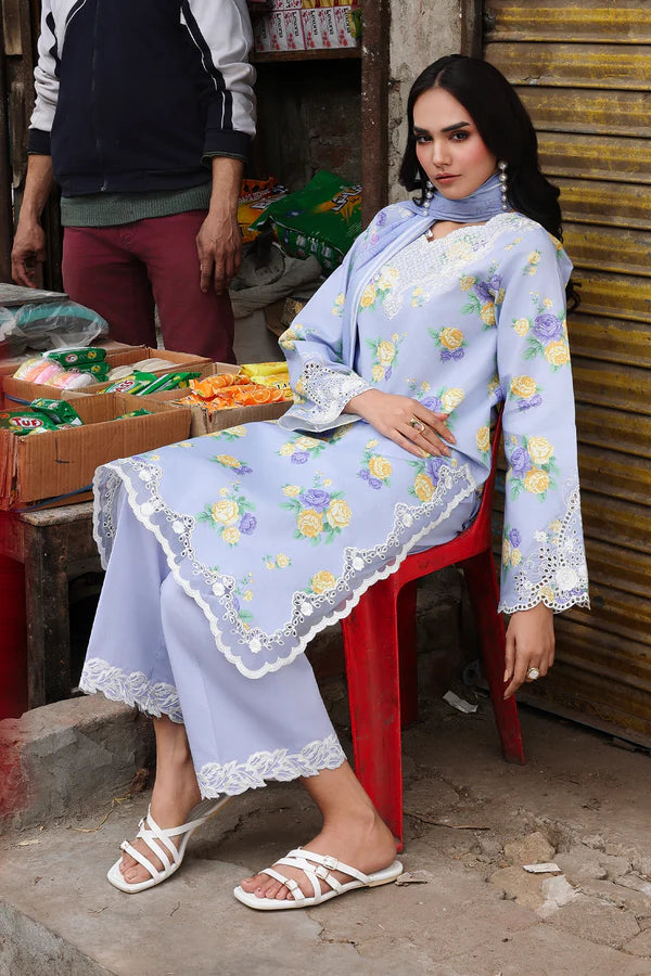 NISSA Floral Symphony – Embroidered & Printed Lawn Suit by Rajbari (Unstitched) 09