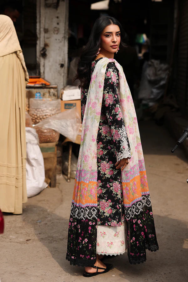 NISSA Floral Symphony – Embroidered & Printed Lawn Suit by Rajbari (Unstitched) 06