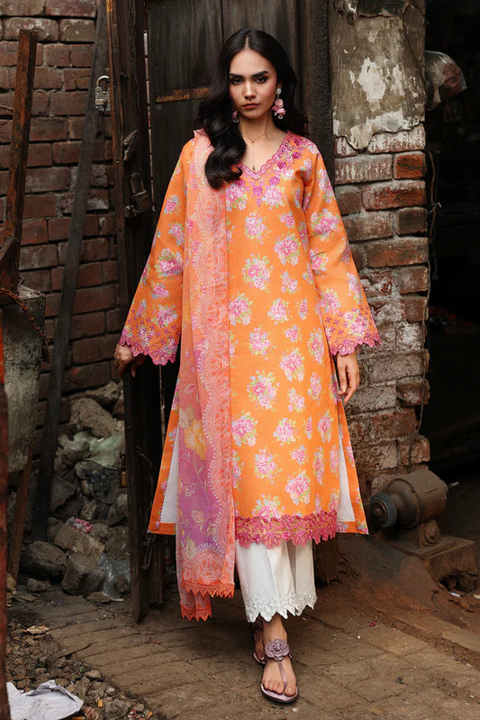 NISSA Floral Symphony – Embroidered & Printed Lawn Suit by Rajbari (Unstitched) 04