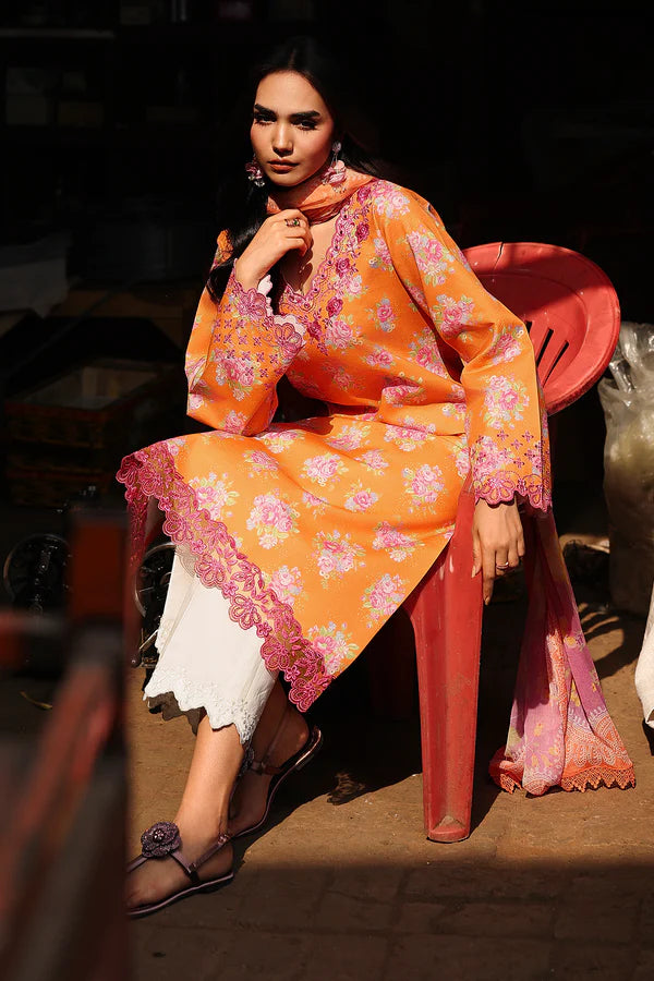 NISSA Floral Symphony – Embroidered & Printed Lawn Suit by Rajbari (Unstitched) 04