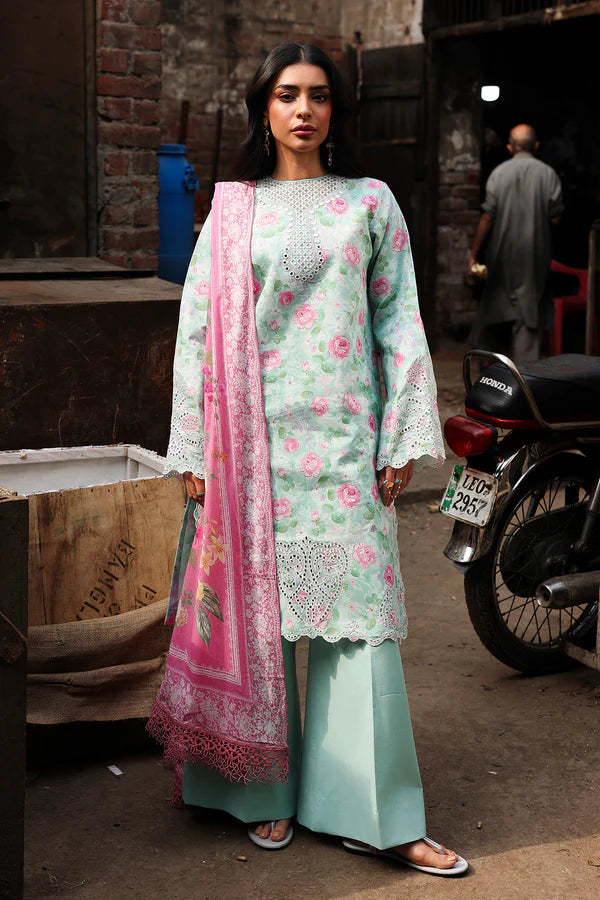 NISSA Floral Symphony – Embroidered & Printed Lawn Suit by Rajbari (Unstitched) 10