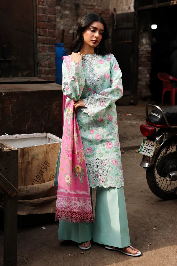 NISSA Floral Symphony – Embroidered & Printed Lawn Suit by Rajbari (Unstitched) 10