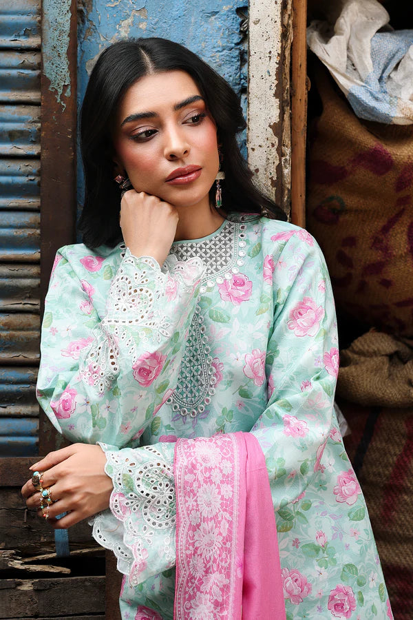 NISSA Floral Symphony – Embroidered & Printed Lawn Suit by Rajbari (Unstitched) 10